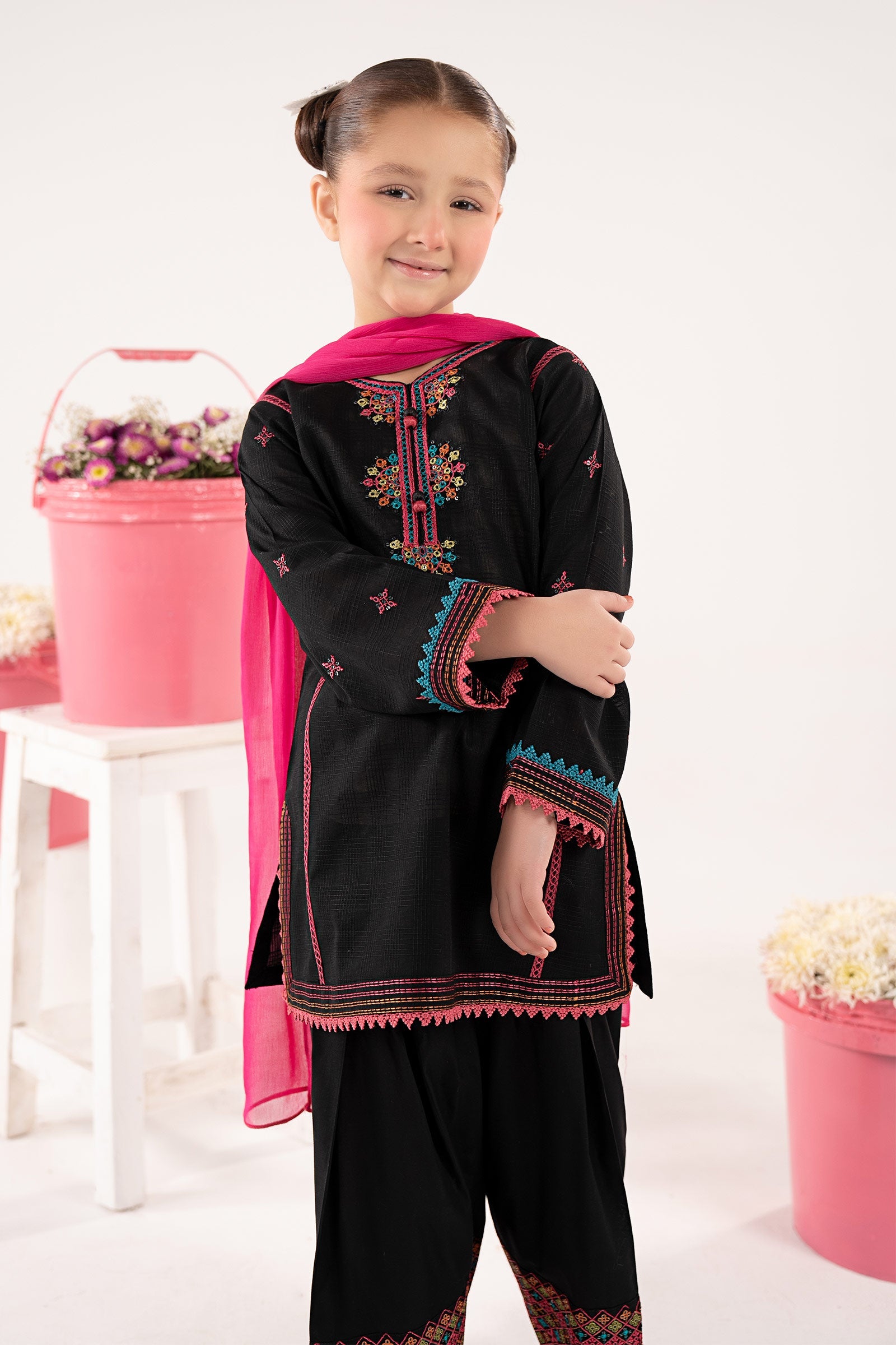 kids-clothes-mkd-ef26-03-black by Maria B Kids - Designer Dress  - Type : KidsClothes - Available at Libasekhas UK - 100% Original 