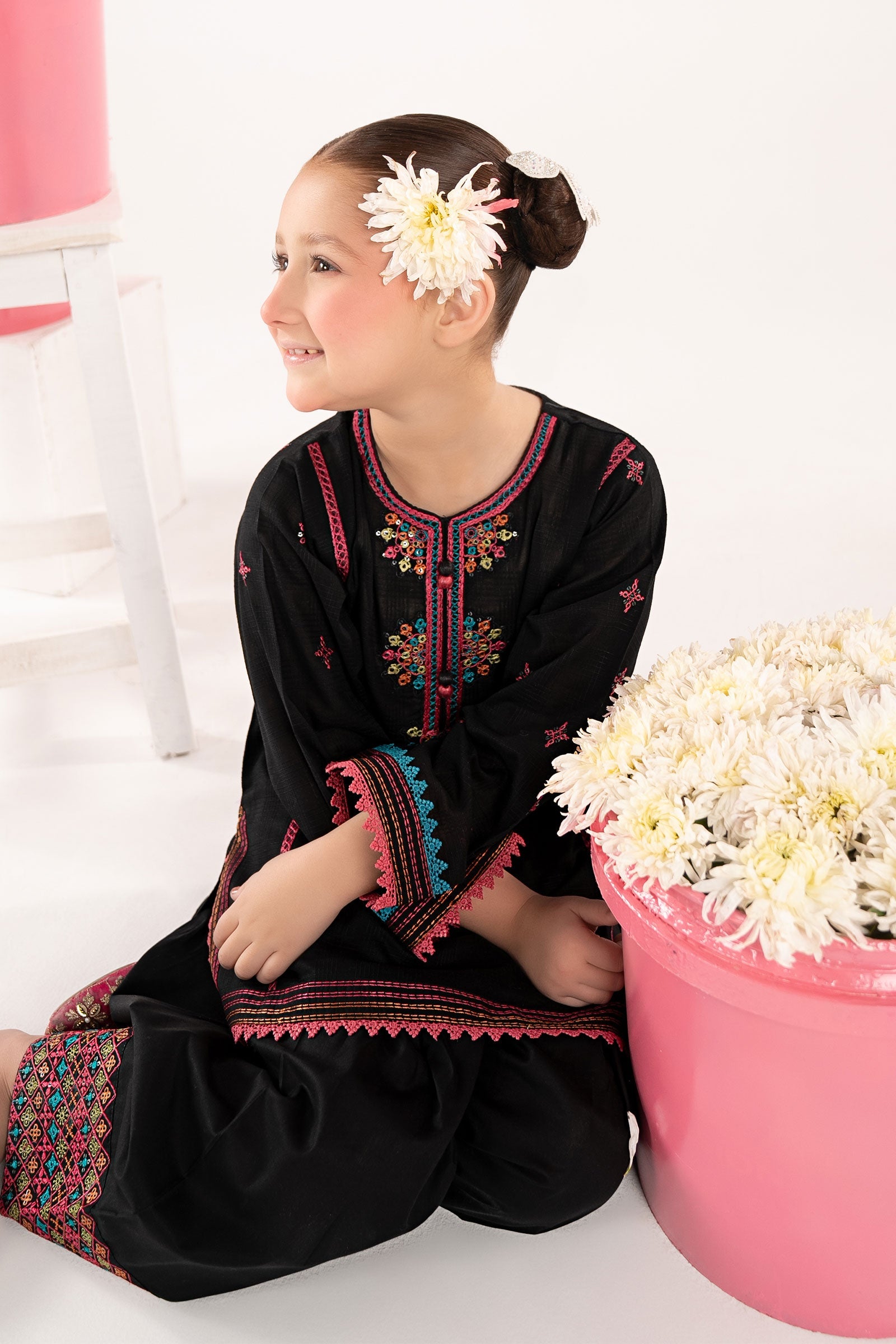 kids-clothes-mkd-ef26-03-black by Maria B Kids - Designer Dress  - Type : KidsClothes - Available at Libasekhas UK - 100% Original 