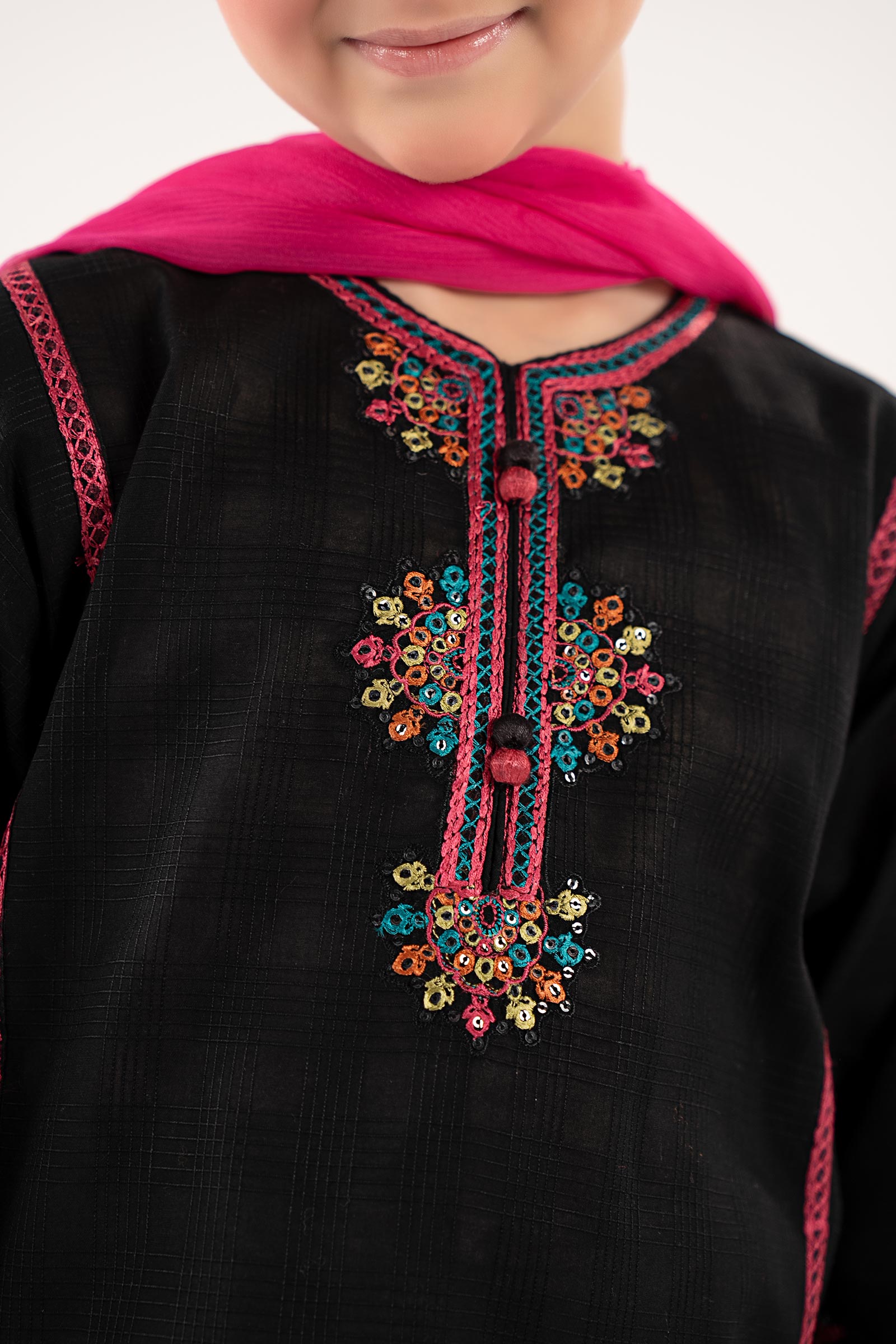 kids-clothes-mkd-ef26-03-black by Maria B Kids - Designer Dress  - Type : KidsClothes - Available at Libasekhas UK - 100% Original 