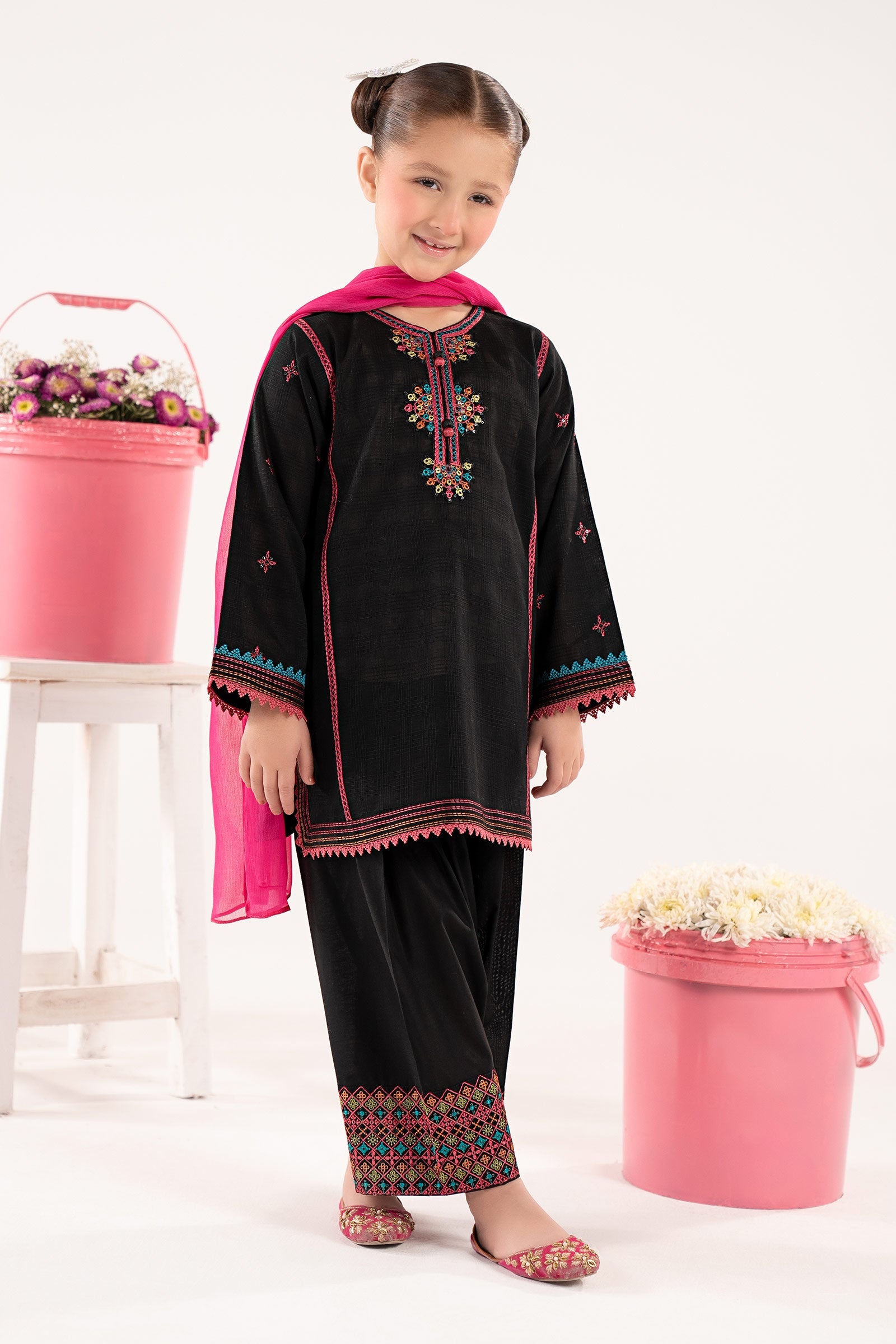 kids-clothes-mkd-ef26-03-black by Maria B Kids - Designer Dress  - Type : KidsClothes - Available at Libasekhas UK - 100% Original 