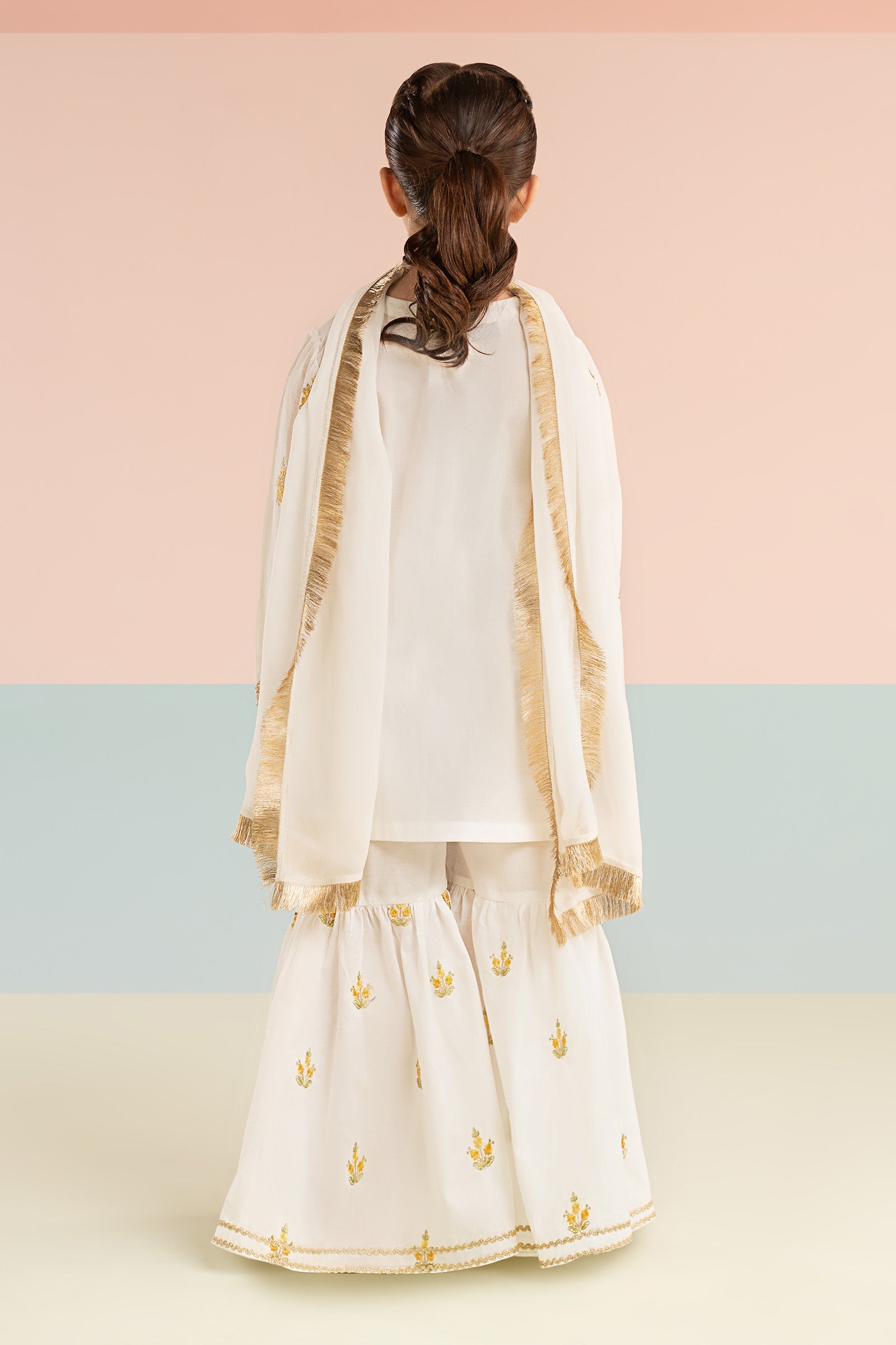 kids-clothes-mkd-ef26-04-white-and-yellow by Maria B Kids - Designer Dress  - Type : KidsClothes - Available at Libasekhas UK - 100% Original 