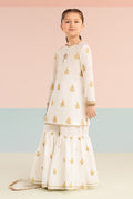kids-clothes-mkd-ef26-04-white-and-yellow by Maria B Kids - Designer Dress  - Type : KidsClothes - Available at Libasekhas UK - 100% Original 