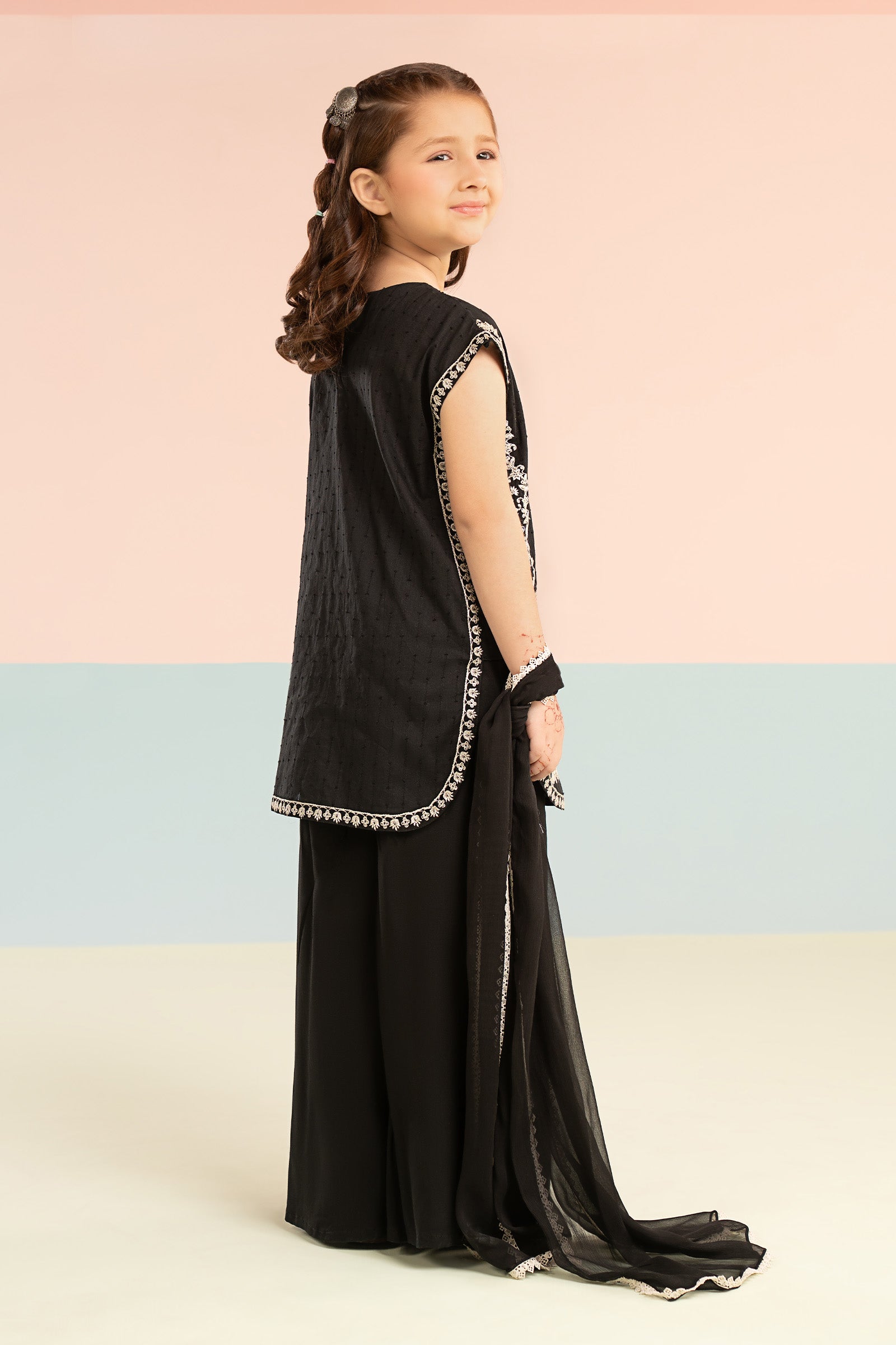 3 Piece Embroidered Brochia Jacquard Suit - Kids Clothing - available at Maria Faisal in UK and USA.