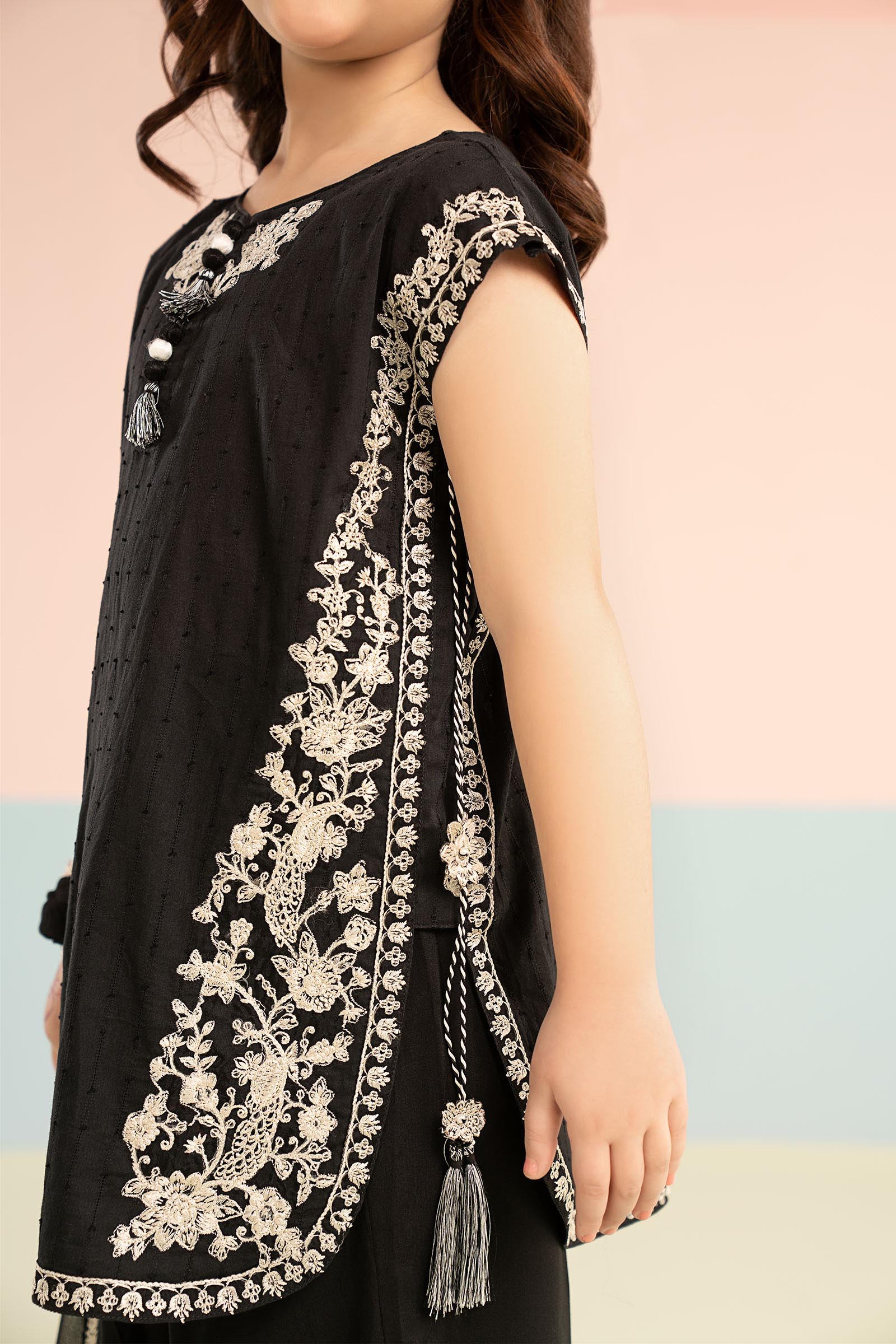 3 Piece Embroidered Brochia Jacquard Suit - Kids Clothing - available at Maria Faisal in UK and USA.