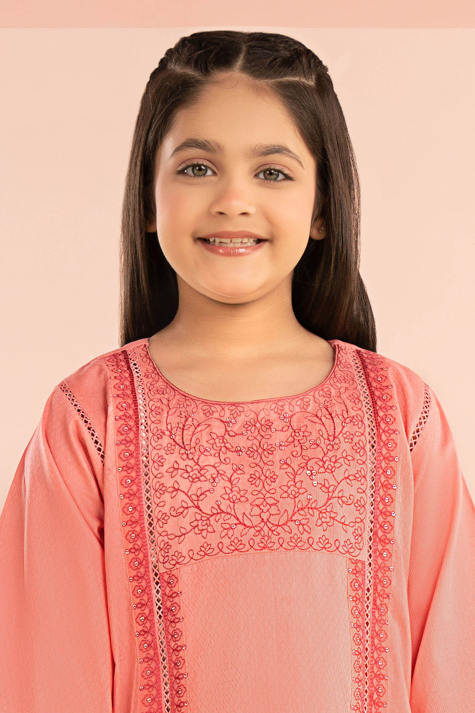 3 Piece Embroidered Dobby Lawn Suit - Kids Clothing - available at Maria Faisal in UK and USA.