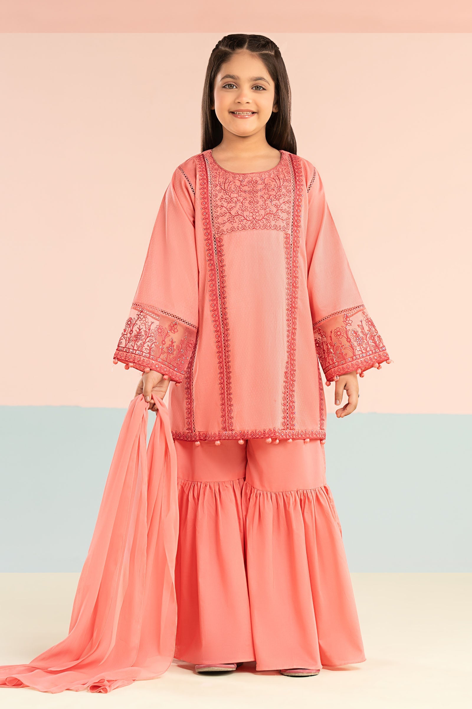 kids-clothes-mkd-ef26-06-pink by Maria B Kids - Designer Dress  - Type : KidsClothes - Available at Libasekhas UK - 100% Original 