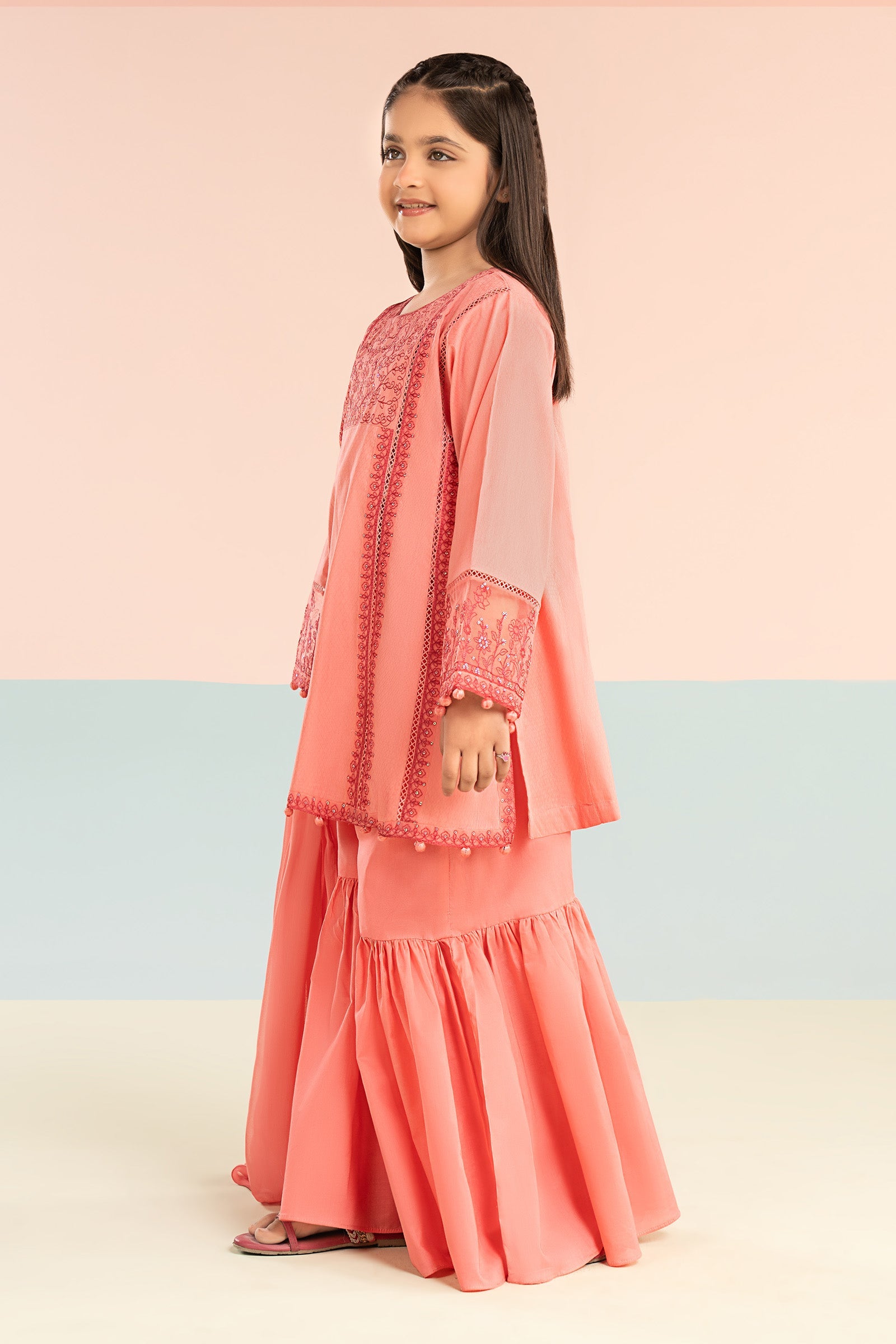 kids-clothes-mkd-ef26-06-pink by Maria B Kids - Designer Dress  - Type : KidsClothes - Available at Libasekhas UK - 100% Original 