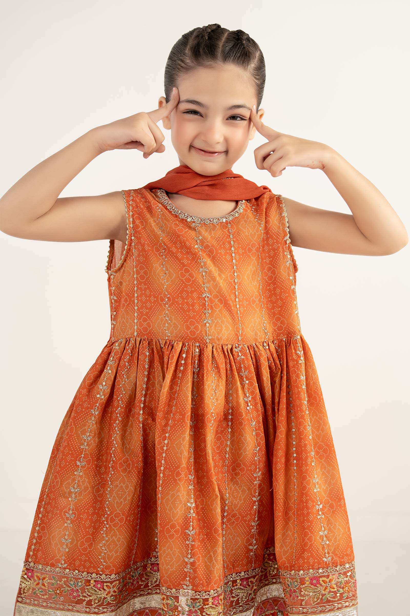 kids-clothes-mkd-ef26-07-orange by Maria B Kids - Designer Dress  - Type : KidsClothes - Available at Libasekhas UK - 100% Original 