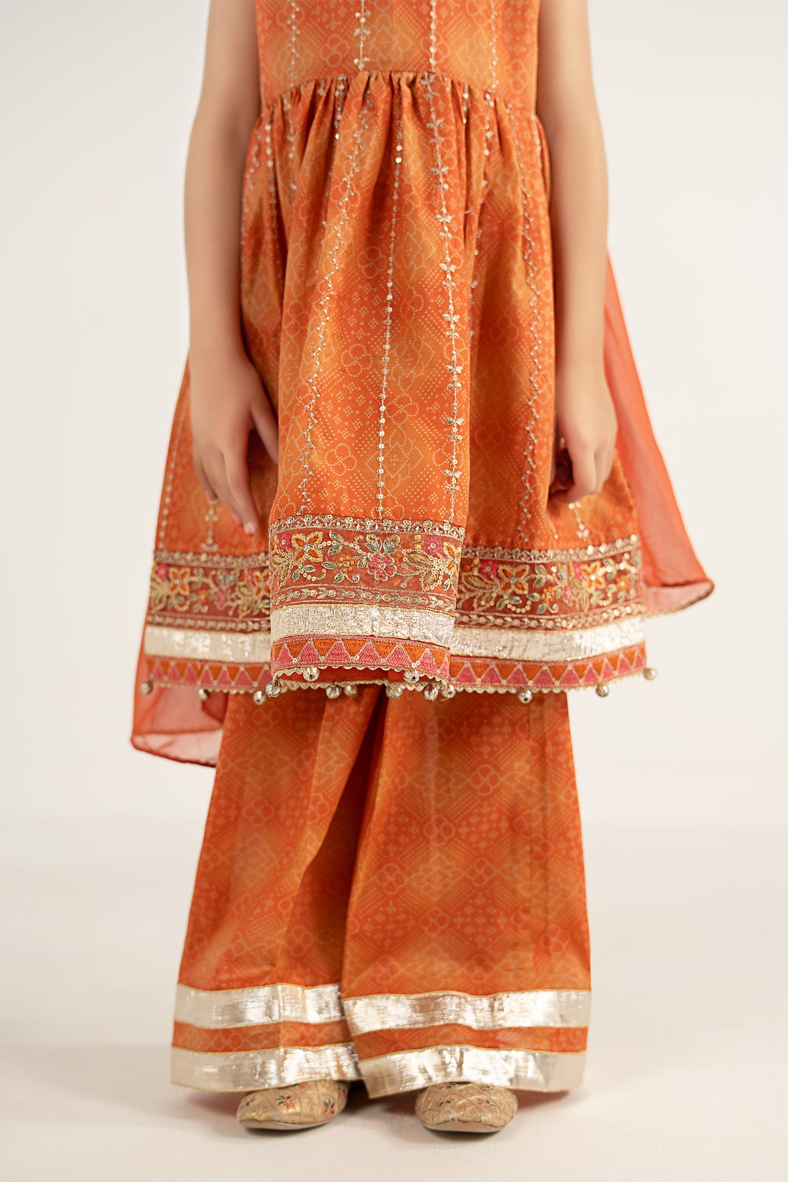 kids-clothes-mkd-ef26-07-orange by Maria B Kids - Designer Dress  - Type : KidsClothes - Available at Libasekhas UK - 100% Original 