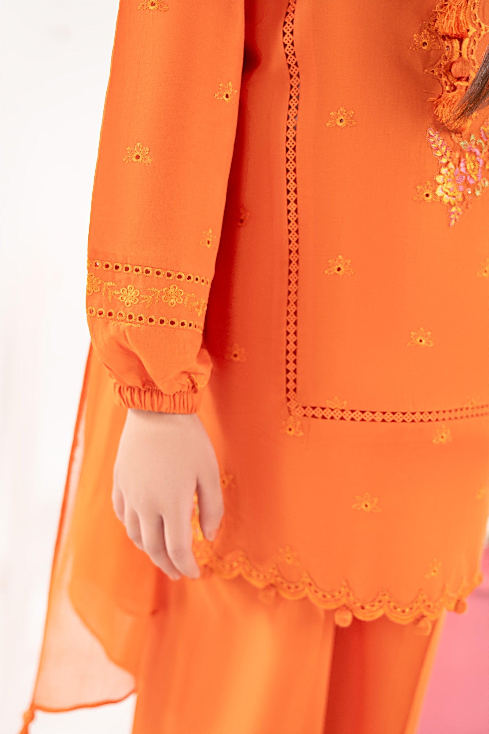kids-clothes-mkd-ef26-11-orange by Maria B Kids - Designer Dress  - Type : KidsClothes - Available at Libasekhas UK - 100% Original 