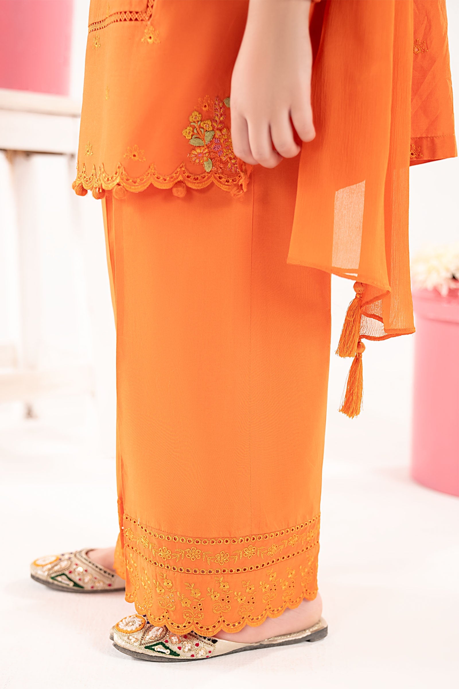 kids-clothes-mkd-ef26-11-orange by Maria B Kids - Designer Dress  - Type : KidsClothes - Available at Libasekhas UK - 100% Original 