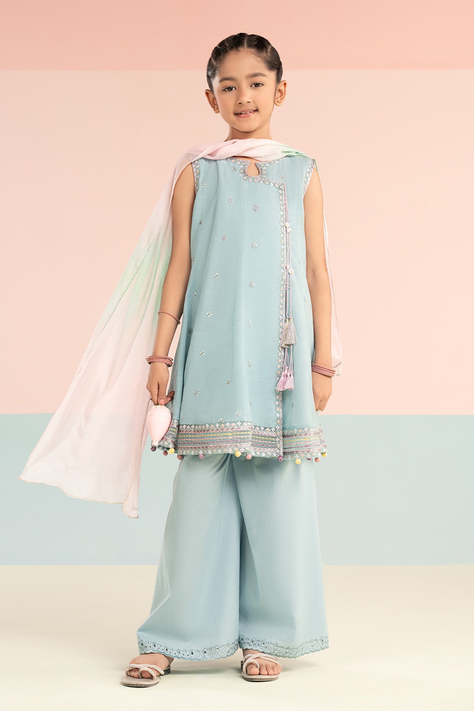 kids-clothes-mkd-ef26-14-blue by Maria B Kids - Designer Dress  - Type : KidsClothes - Available at Libasekhas UK - 100% Original 