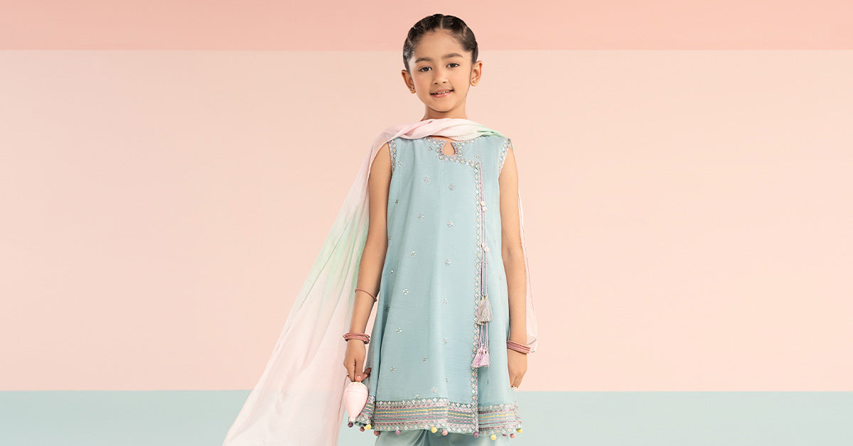 kids-clothes-mkd-ef26-14-blue by Maria B Kids - Designer Dress  - Type : KidsClothes - Available at Libasekhas UK - 100% Original 