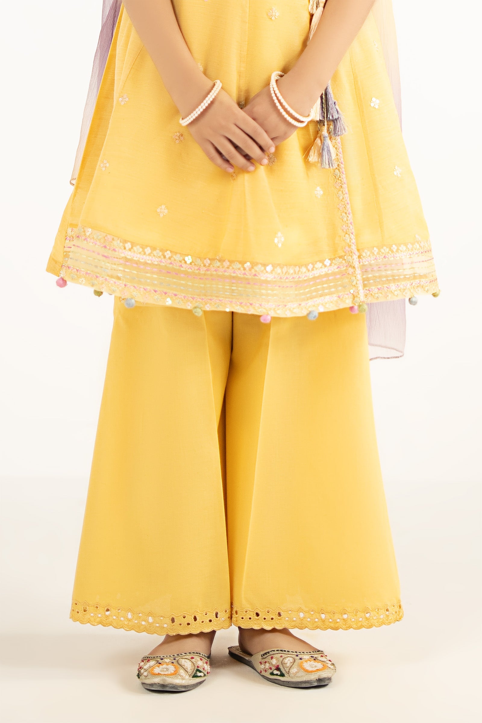 kids-clothes-mkd-ef26-14-yellow by Maria B Kids - Designer Dress  - Type : KidsClothes - Available at Libasekhas UK - 100% Original 