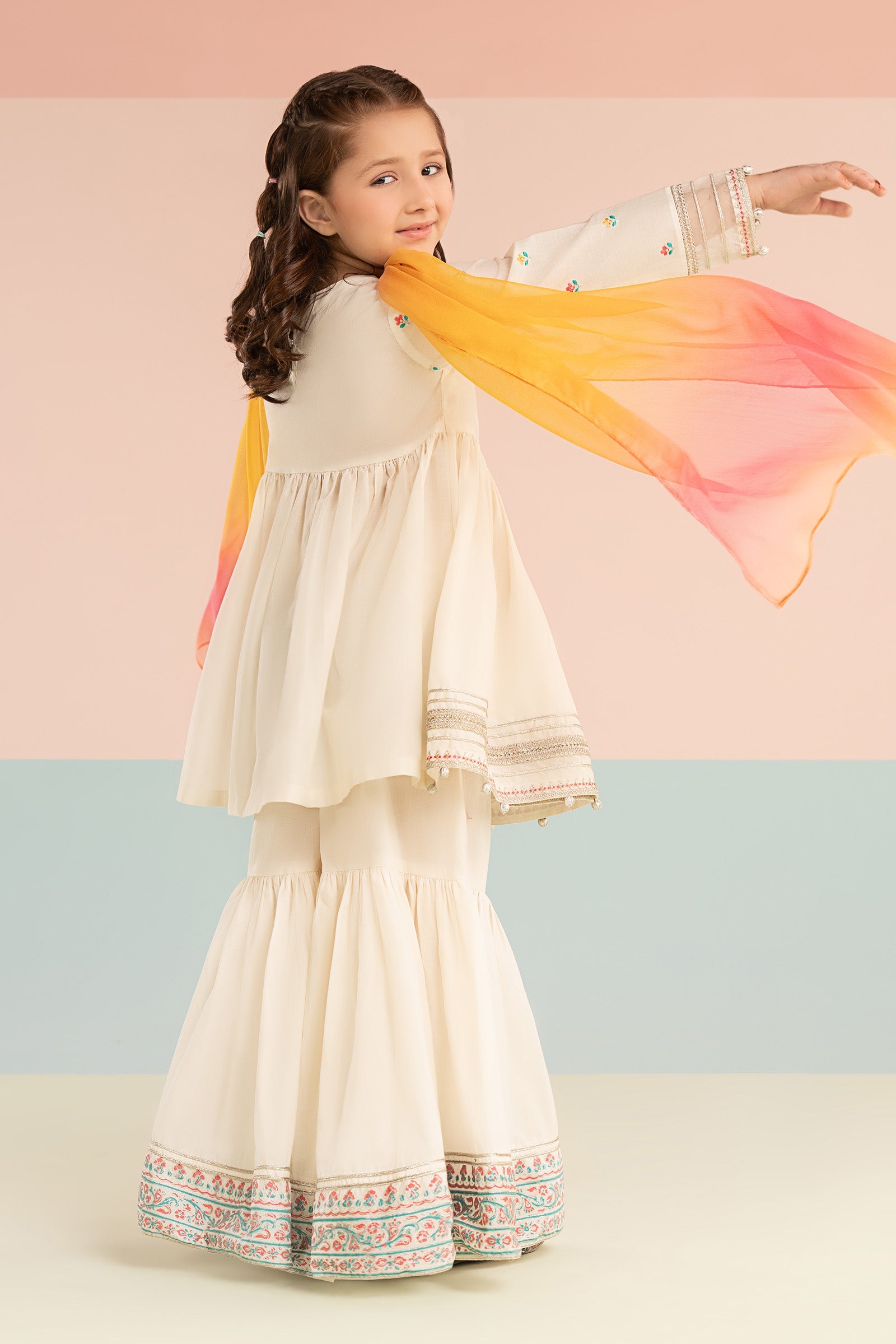 kids-clothes-mkd-ef26-17-off-white by Maria B Kids - Designer Dress  - Type : KidsClothes - Available at Libasekhas UK - 100% Original 