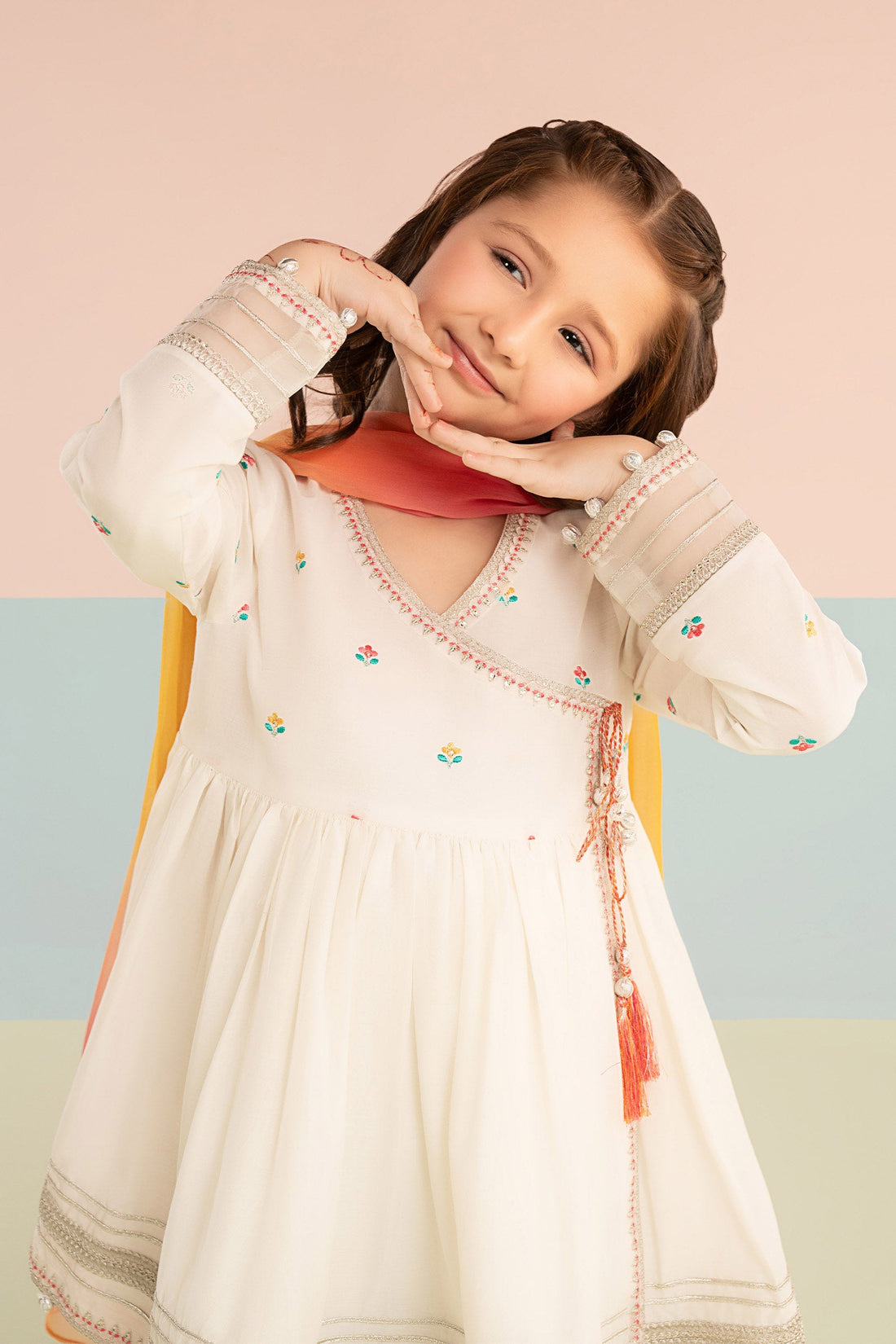 kids-clothes-mkd-ef26-17-off-white by Maria B Kids - Designer Dress  - Type : KidsClothes - Available at Libasekhas UK - 100% Original 