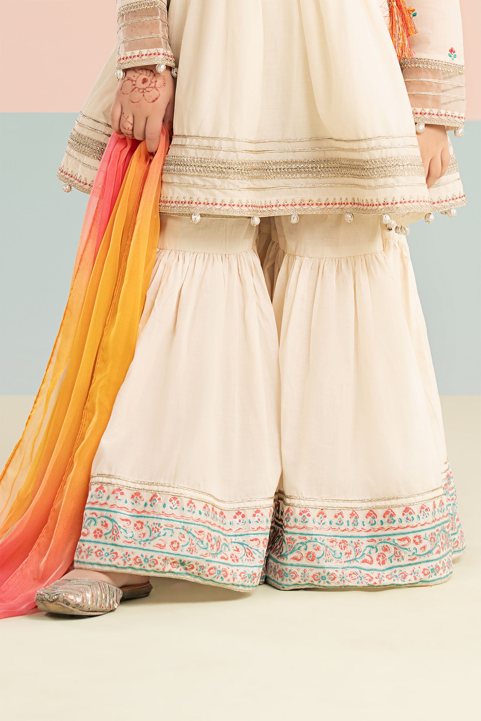 kids-clothes-mkd-ef26-17-off-white by Maria B Kids - Designer Dress  - Type : KidsClothes - Available at Libasekhas UK - 100% Original 