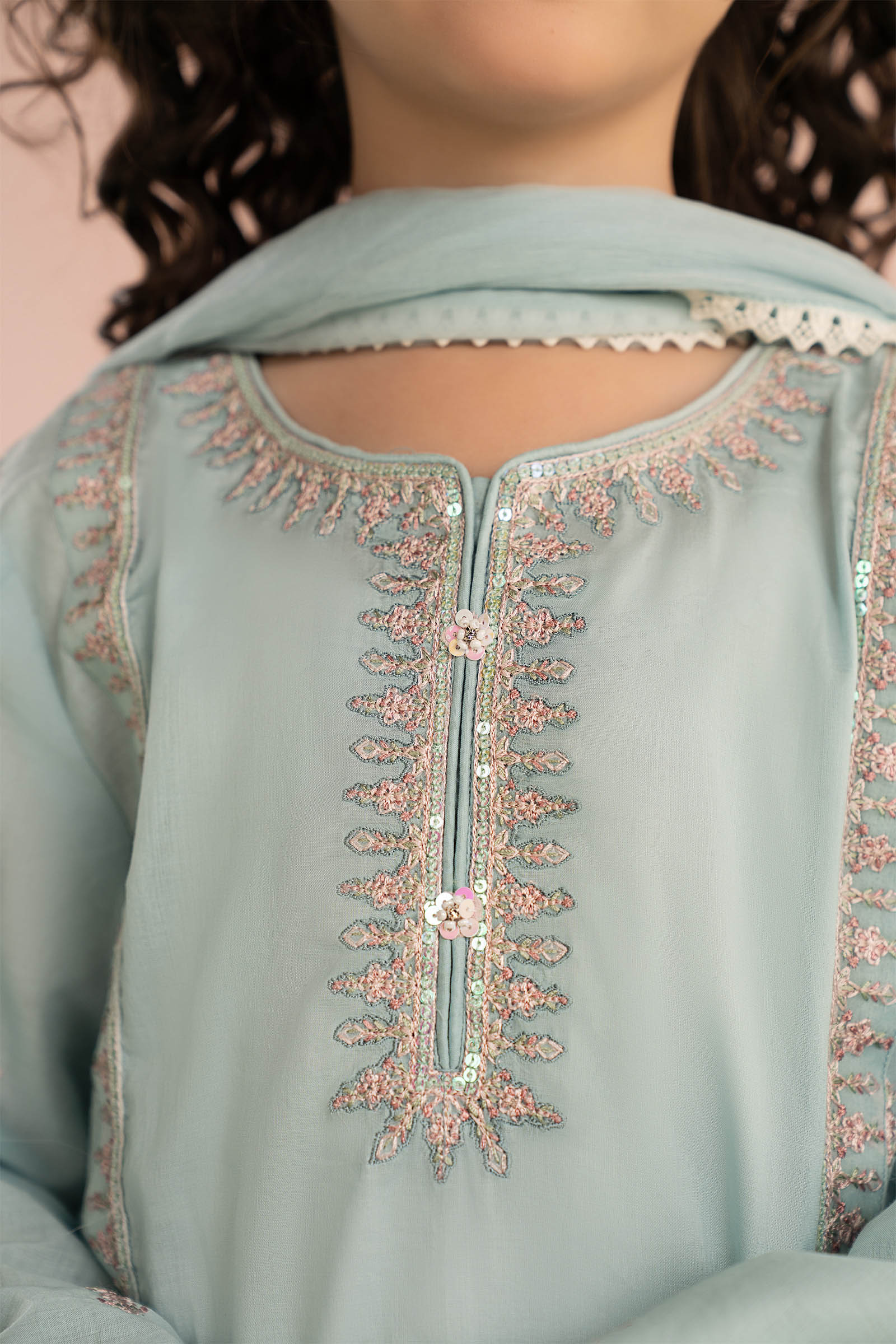 3 Piece Embroidered Lawn Suit - Kids Clothing - available at Maria Faisal in UK and USA.