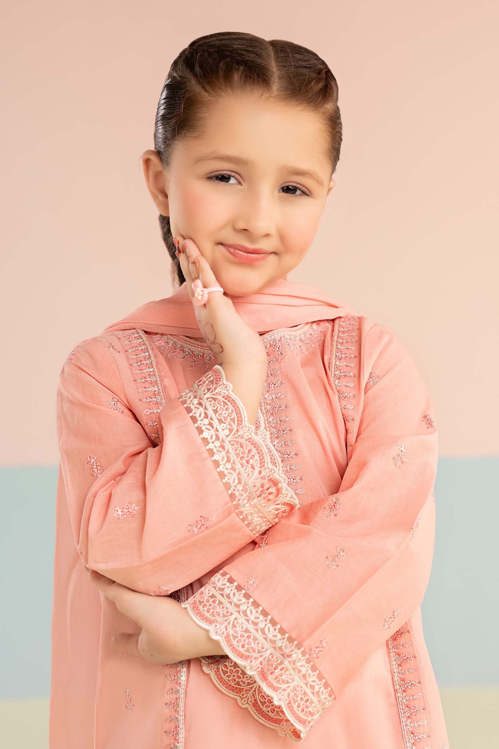 kids-clothes-mkd-ef26-20-pink by Maria B Kids - Designer Dress  - Type : KidsClothes - Available at Libasekhas UK - 100% Original 