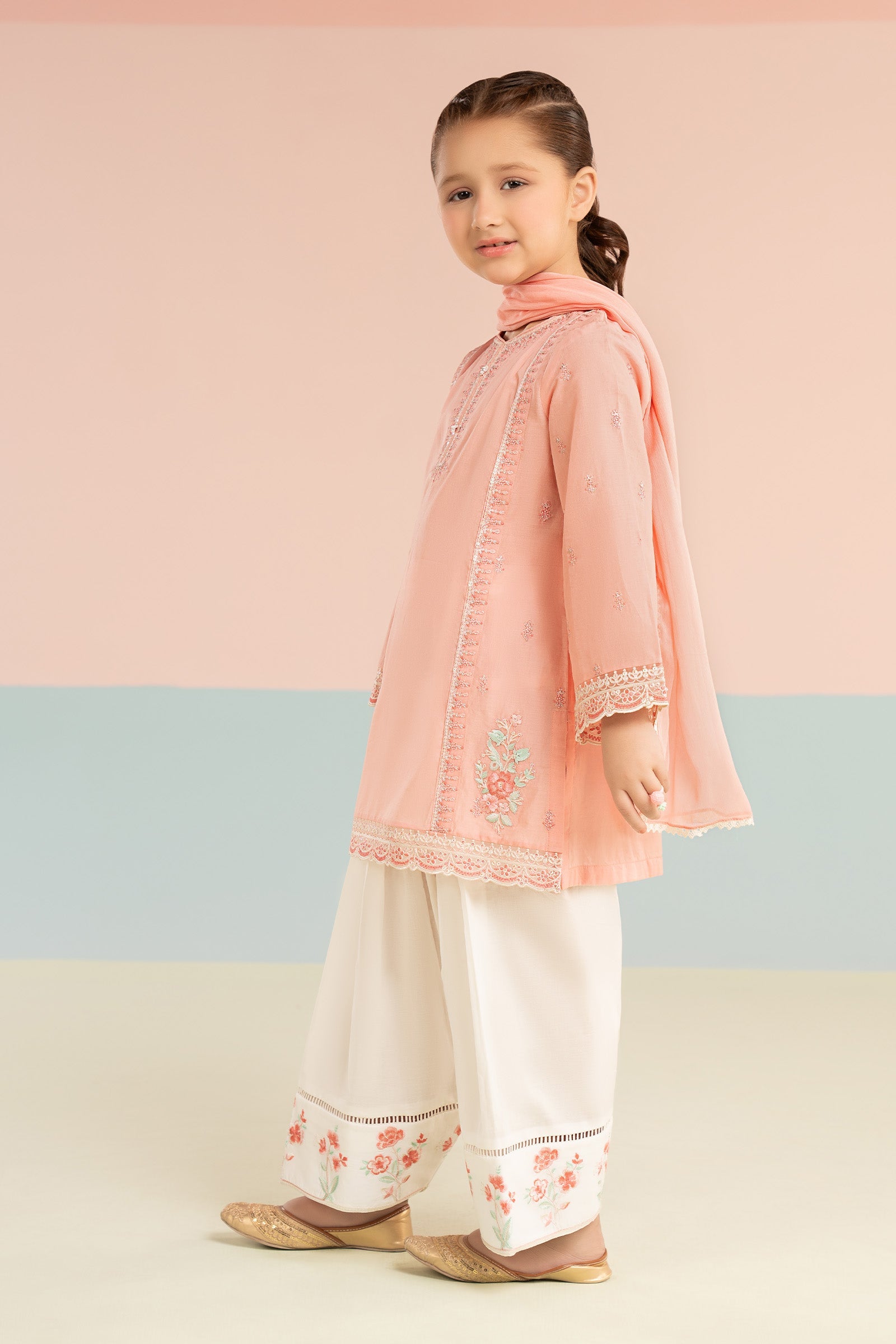 kids-clothes-mkd-ef26-20-pink by Maria B Kids - Designer Dress  - Type : KidsClothes - Available at Libasekhas UK - 100% Original 