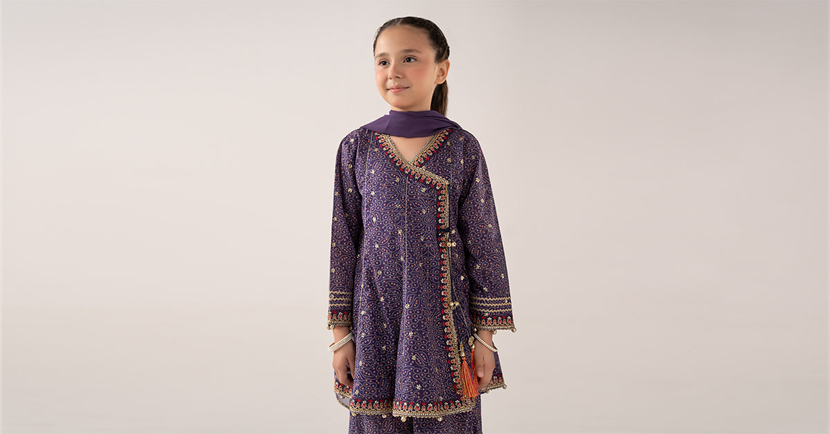 kids-clothes-mkd-ef26-25-purple by Maria B Kids - Designer Dress  - Type : KidsClothes - Available at Libasekhas UK - 100% Original 