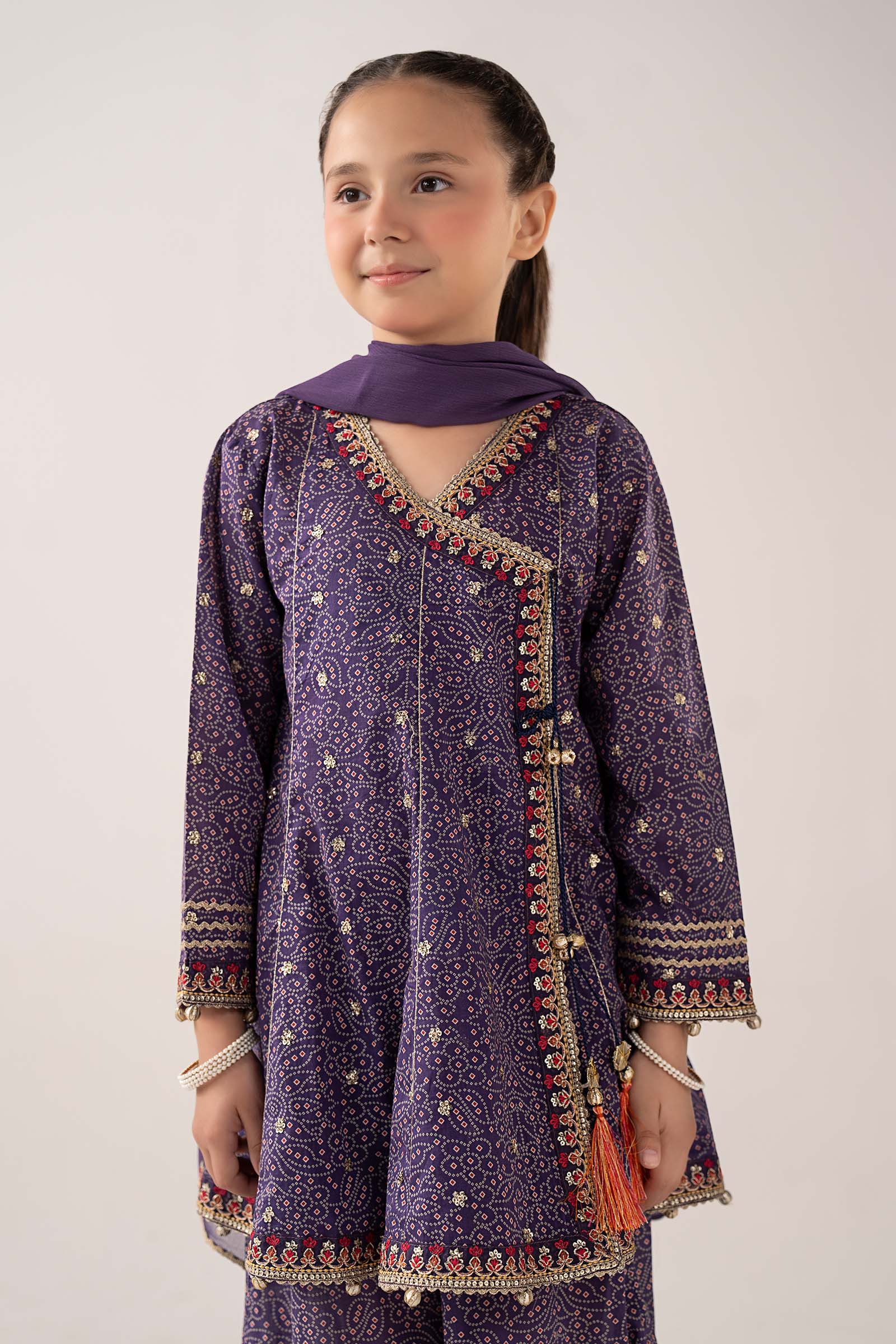 kids-clothes-mkd-ef26-25-purple by Maria B Kids - Designer Dress  - Type : KidsClothes - Available at Libasekhas UK - 100% Original 
