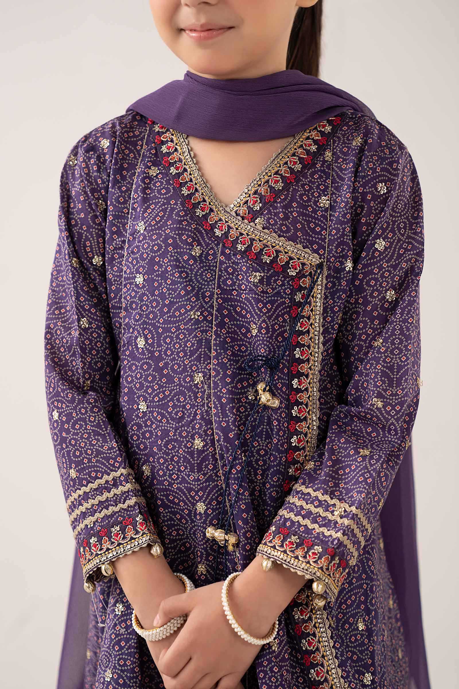 kids-clothes-mkd-ef26-25-purple by Maria B Kids - Designer Dress  - Type : KidsClothes - Available at Libasekhas UK - 100% Original 