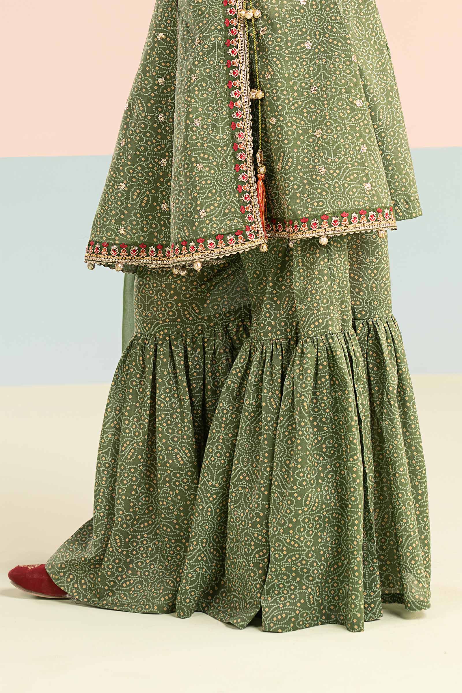 kids-clothes-mkd-ef26-25-green by Maria B Kids - Designer Dress  - Type : KidsClothes - Available at Libasekhas UK - 100% Original 