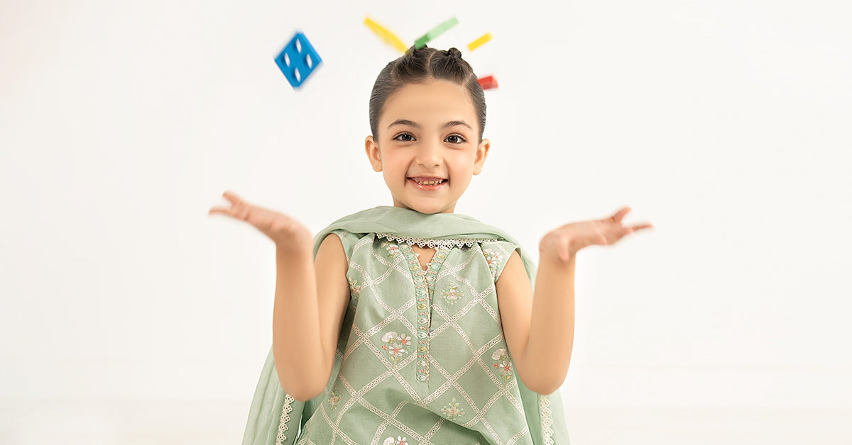 kids-clothes-mkd-ef26-27-ferozi by Maria B Kids - Designer Dress  - Type : KidsClothes - Available at Libasekhas UK - 100% Original 