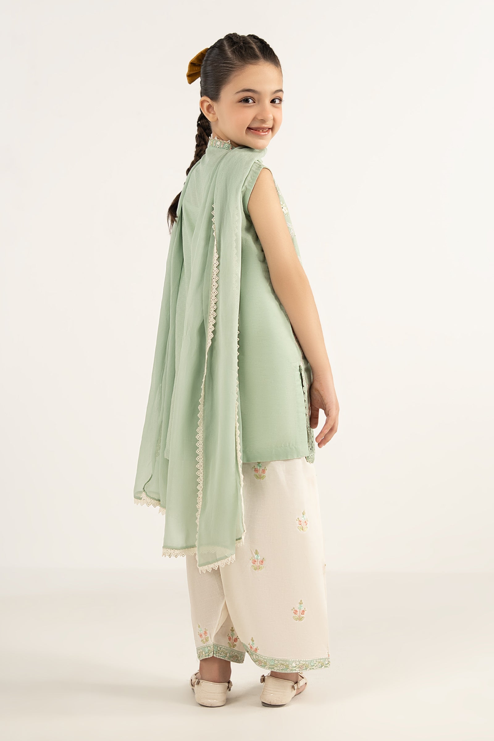 kids-clothes-mkd-ef26-27-ferozi by Maria B Kids - Designer Dress  - Type : KidsClothes - Available at Libasekhas UK - 100% Original 