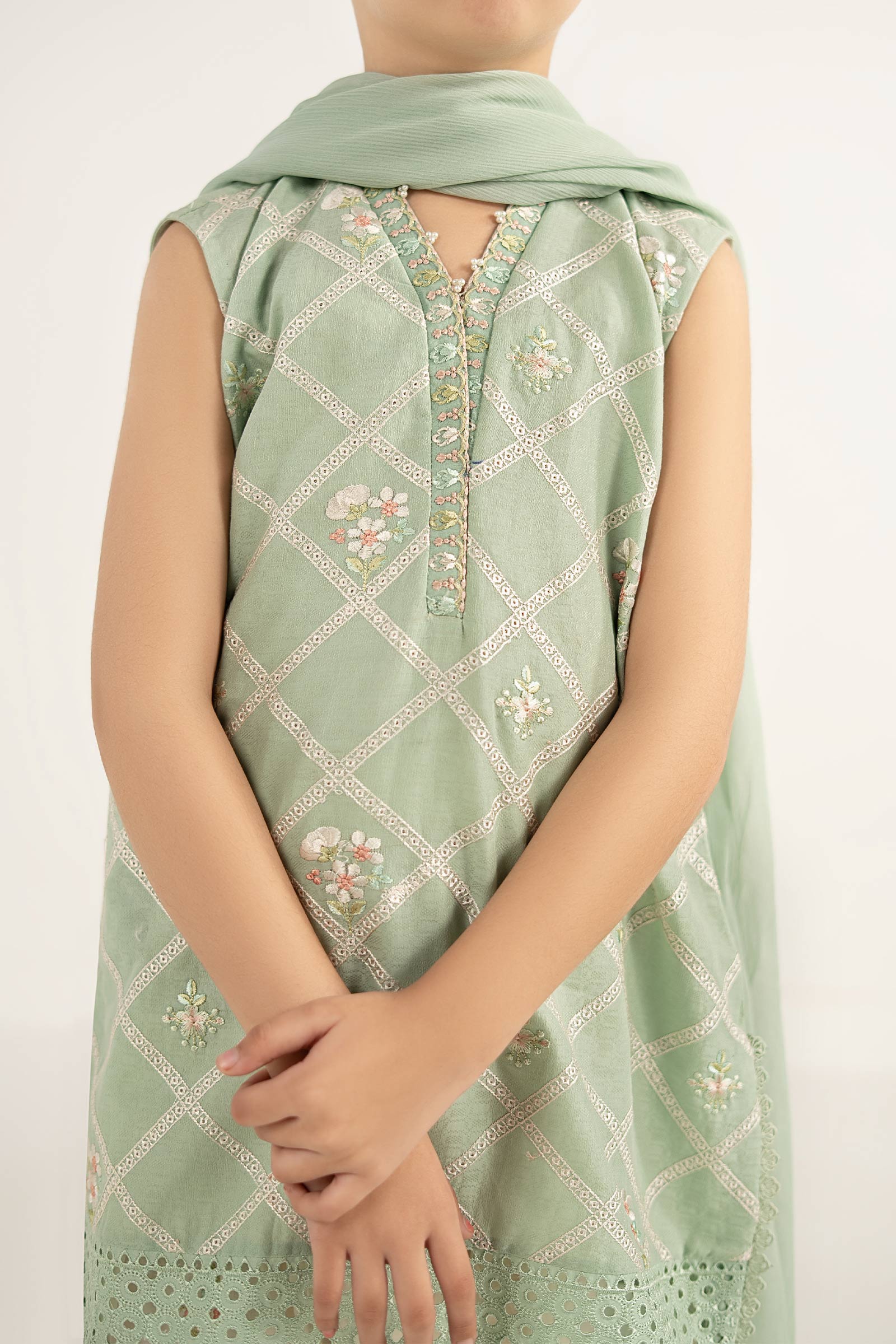 kids-clothes-mkd-ef26-27-ferozi by Maria B Kids - Designer Dress  - Type : KidsClothes - Available at Libasekhas UK - 100% Original 