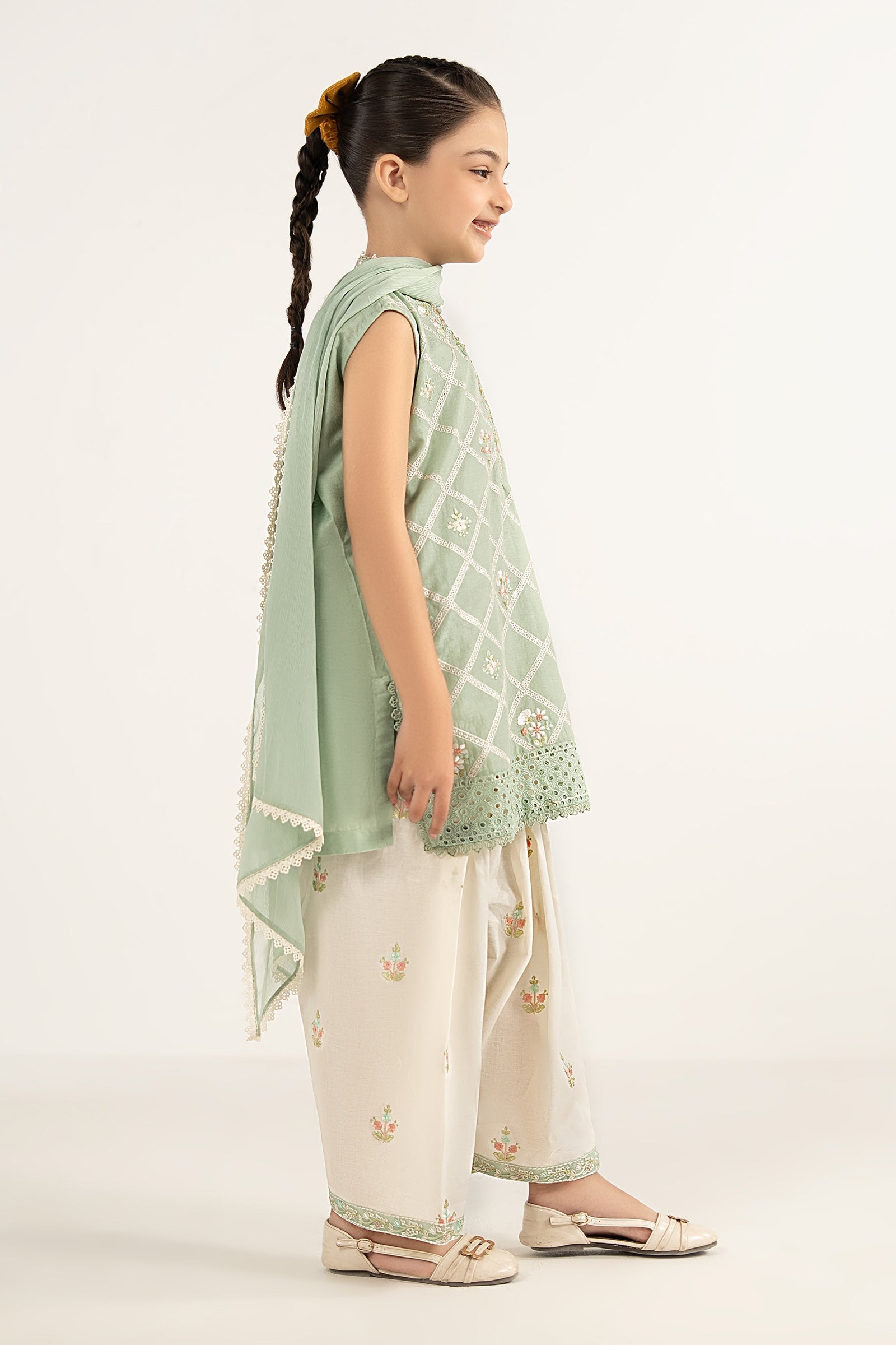 kids-clothes-mkd-ef26-27-ferozi by Maria B Kids - Designer Dress  - Type : KidsClothes - Available at Libasekhas UK - 100% Original 