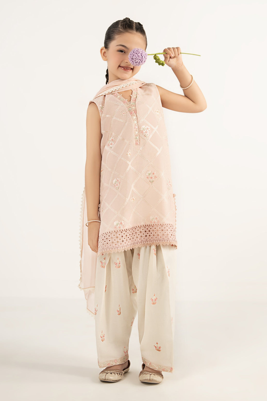kids-clothes-mkd-ef26-27-pink by Maria B Kids - Designer Dress  - Type : KidsClothes - Available at Libasekhas UK - 100% Original 
