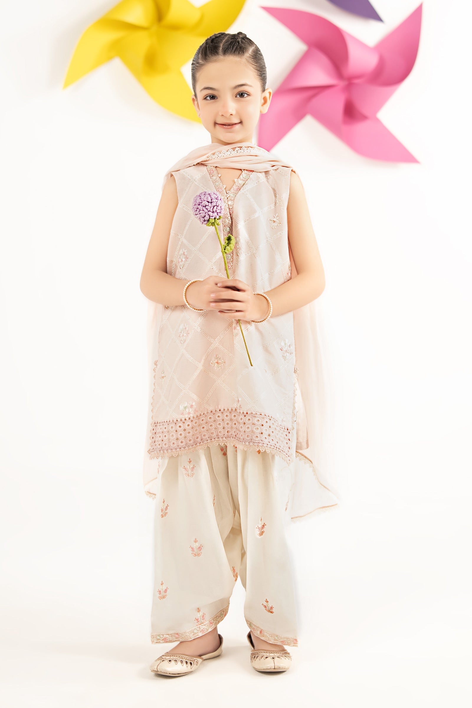 kids-clothes-mkd-ef26-27-pink by Maria B Kids - Designer Dress  - Type : KidsClothes - Available at Libasekhas UK - 100% Original 