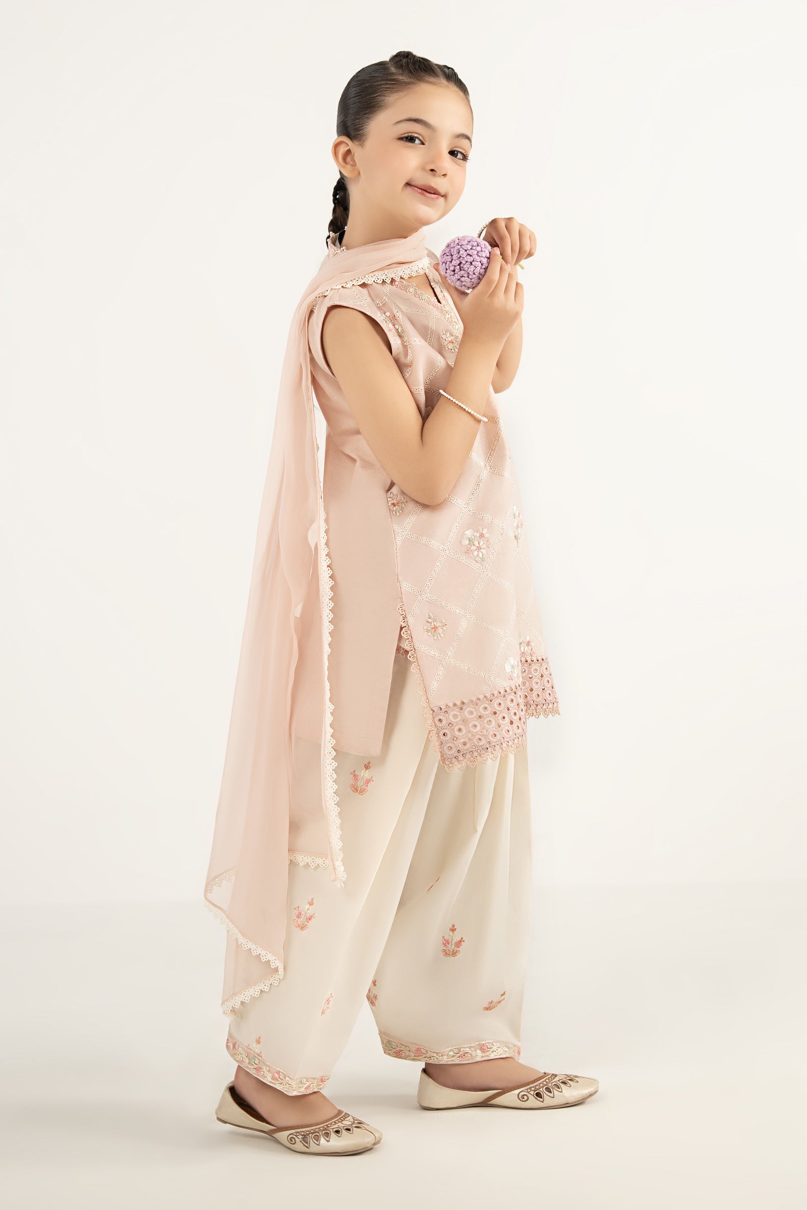 kids-clothes-mkd-ef26-27-pink by Maria B Kids - Designer Dress  - Type : KidsClothes - Available at Libasekhas UK - 100% Original 