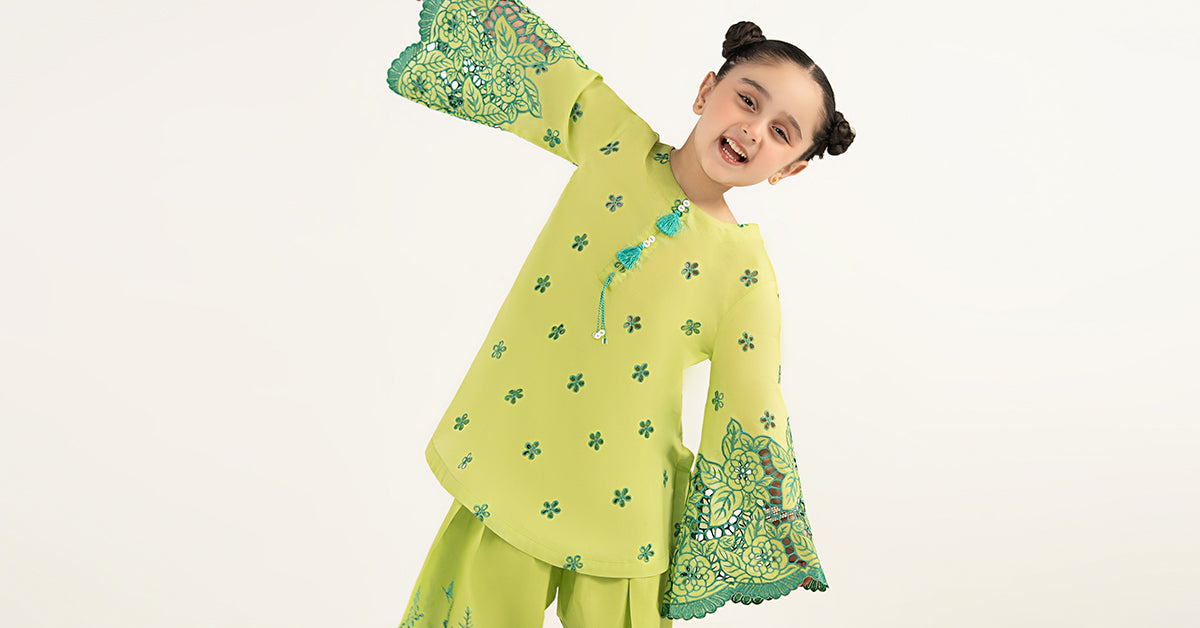 kids-clothes-mkd-ef26-30-green by Maria B Kids - Designer Dress  - Type : KidsClothes - Available at Libasekhas UK - 100% Original 