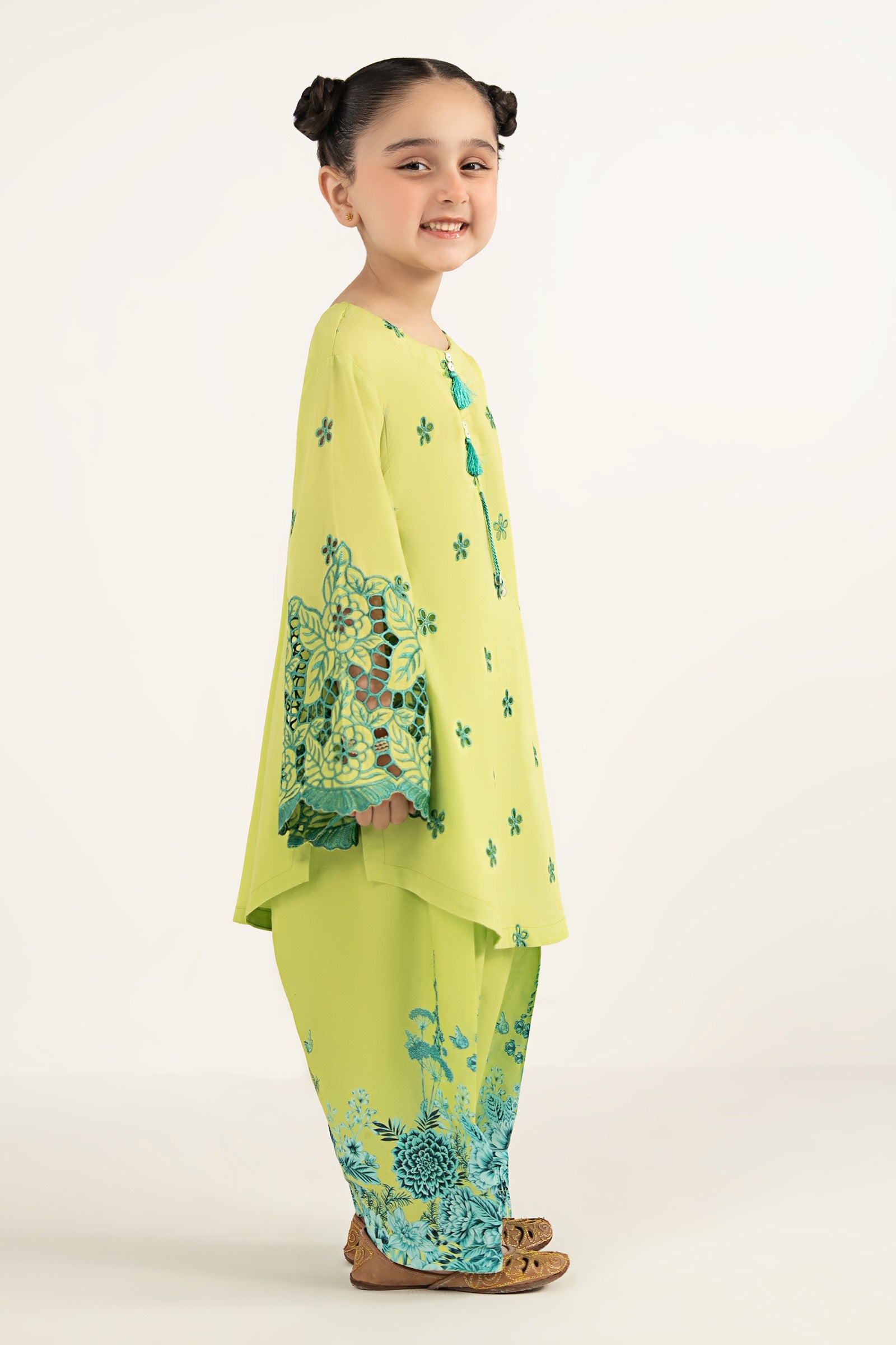 kids-clothes-mkd-ef26-30-green by Maria B Kids - Designer Dress  - Type : KidsClothes - Available at Libasekhas UK - 100% Original 