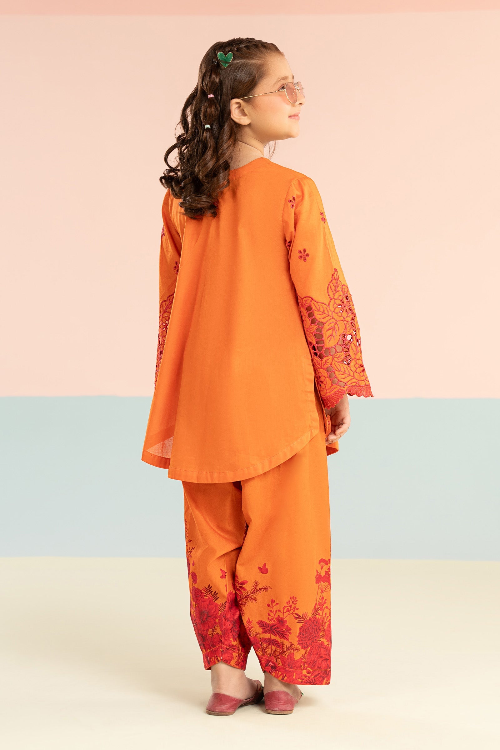 kids-clothes-mkd-ef26-30-orange by Maria B Kids - Designer Dress  - Type : KidsClothes - Available at Libasekhas UK - 100% Original 