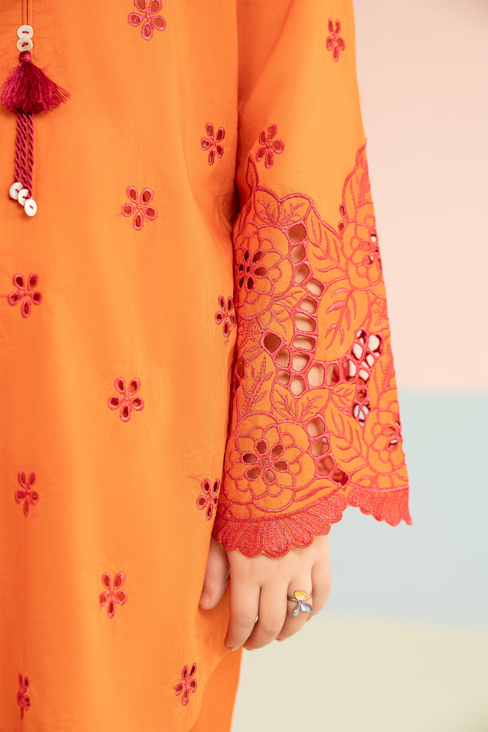 kids-clothes-mkd-ef26-30-orange by Maria B Kids - Designer Dress  - Type : KidsClothes - Available at Libasekhas UK - 100% Original 