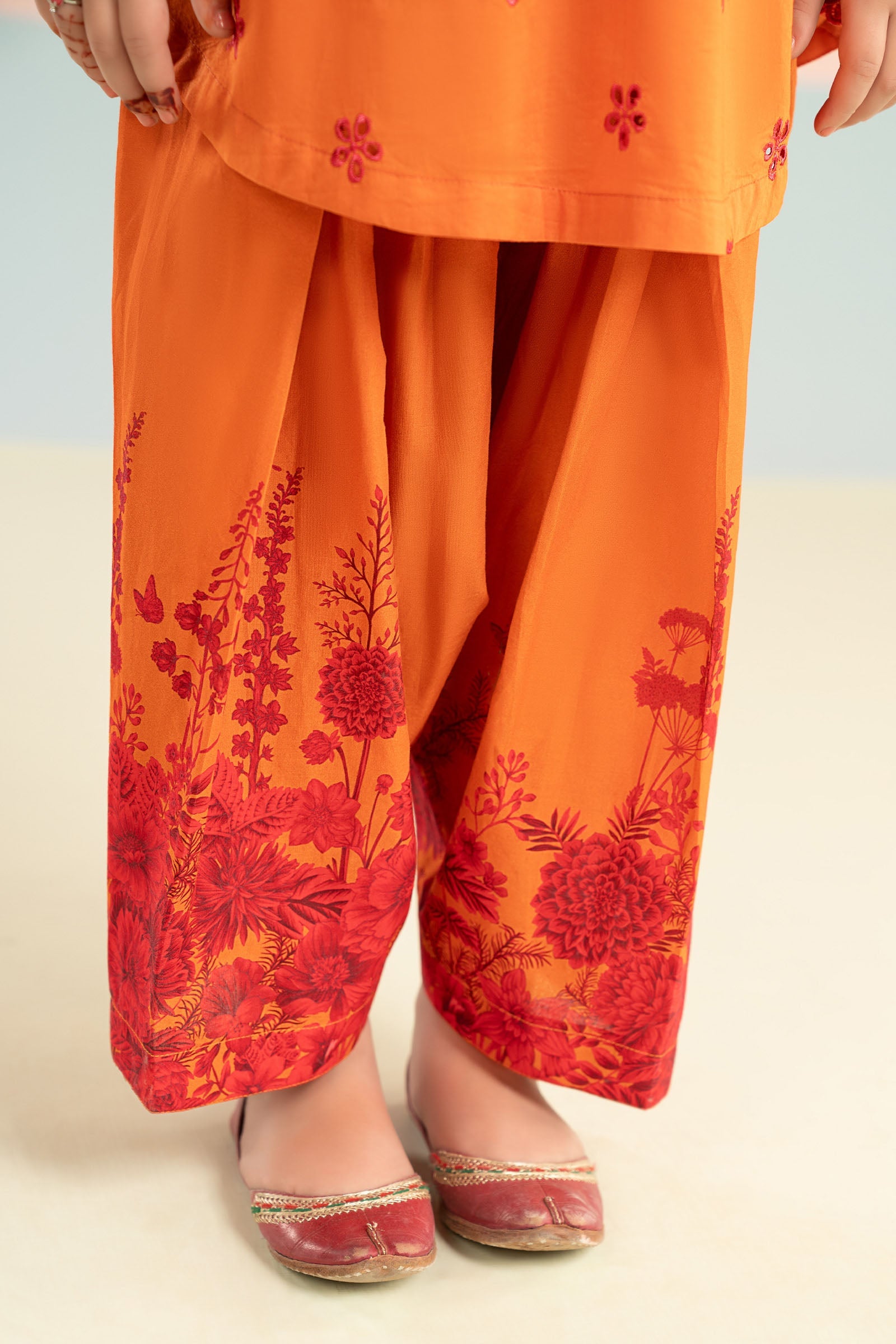 kids-clothes-mkd-ef26-30-orange by Maria B Kids - Designer Dress  - Type : KidsClothes - Available at Libasekhas UK - 100% Original 