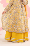 kids-clothes-mkd-ef26-40-dull-yellow by Maria B Kids - Designer Dress  - Type : KidsClothes - Available at Libasekhas UK - 100% Original 