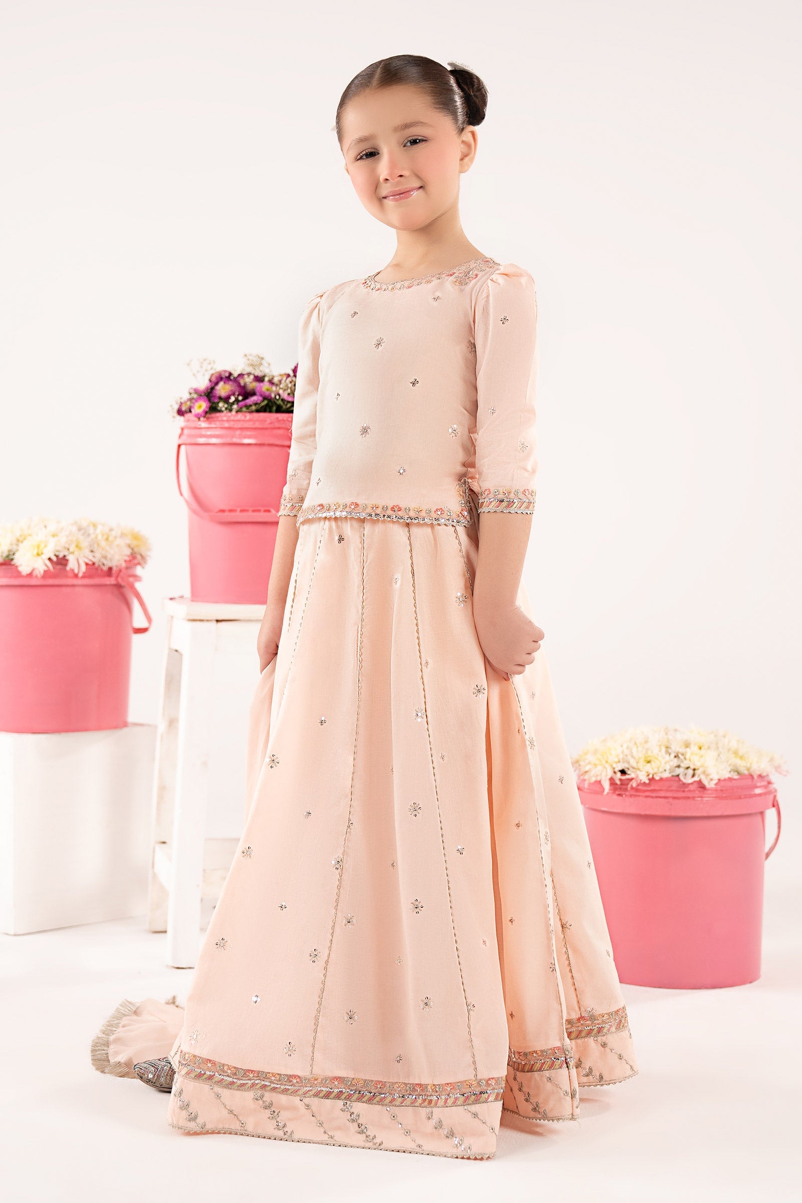 kids-clothes-mkd-ef26-46-baby-pink by Maria B Kids - Designer Dress  - Type : KidsClothes - Available at Libasekhas UK - 100% Original 
