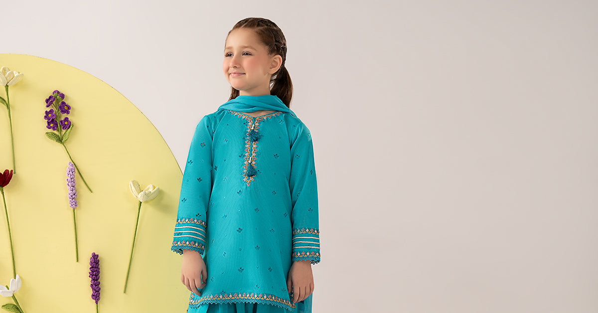kids-clothes-mkd-ef26-48-blue by Maria B Kids - Designer Dress  - Type : KidsClothes - Available at Libasekhas UK - 100% Original 