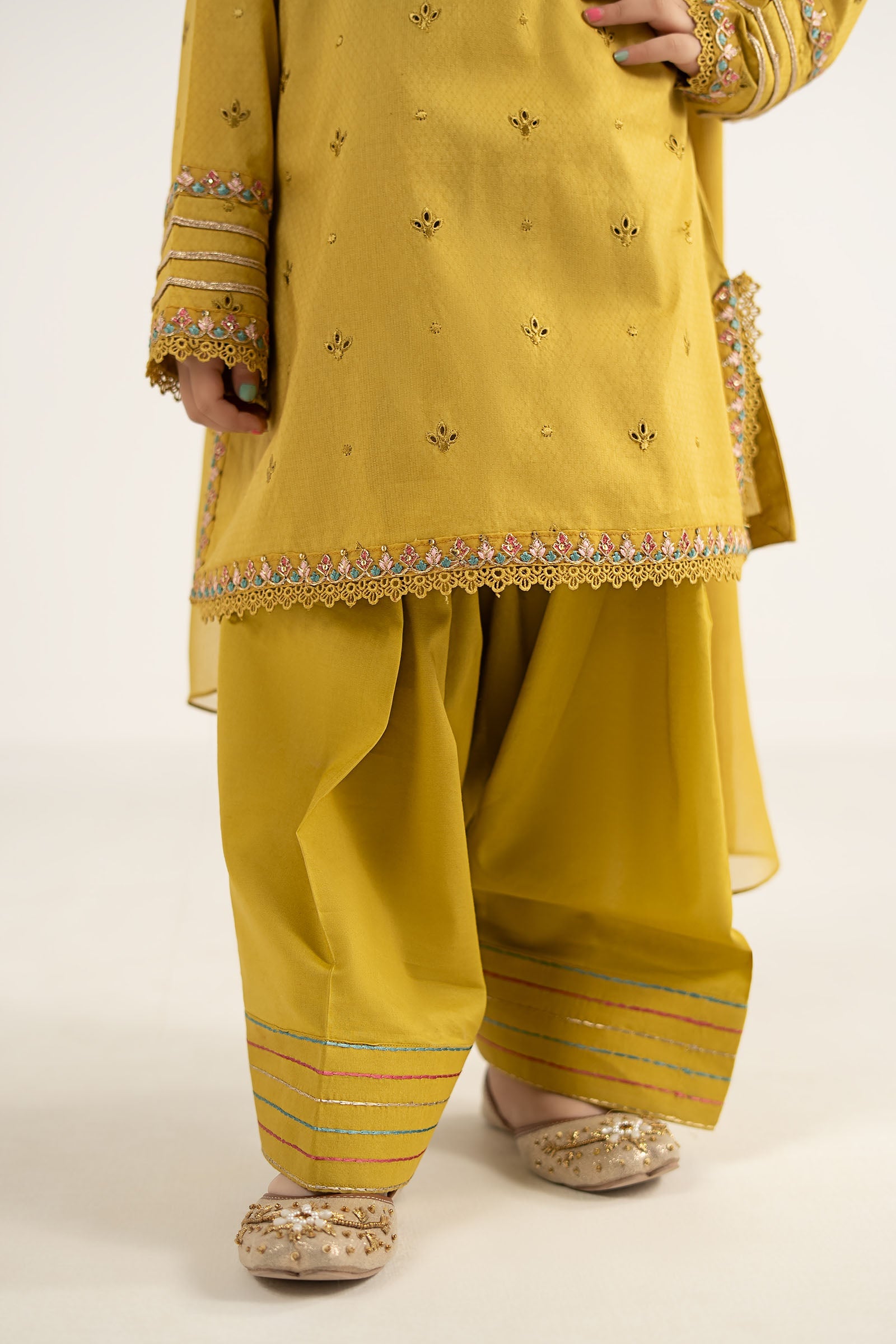 kids-clothes-mkd-ef26-48-mustard by Maria B Kids - Designer Dress  - Type : KidsClothes - Available at Libasekhas UK - 100% Original 