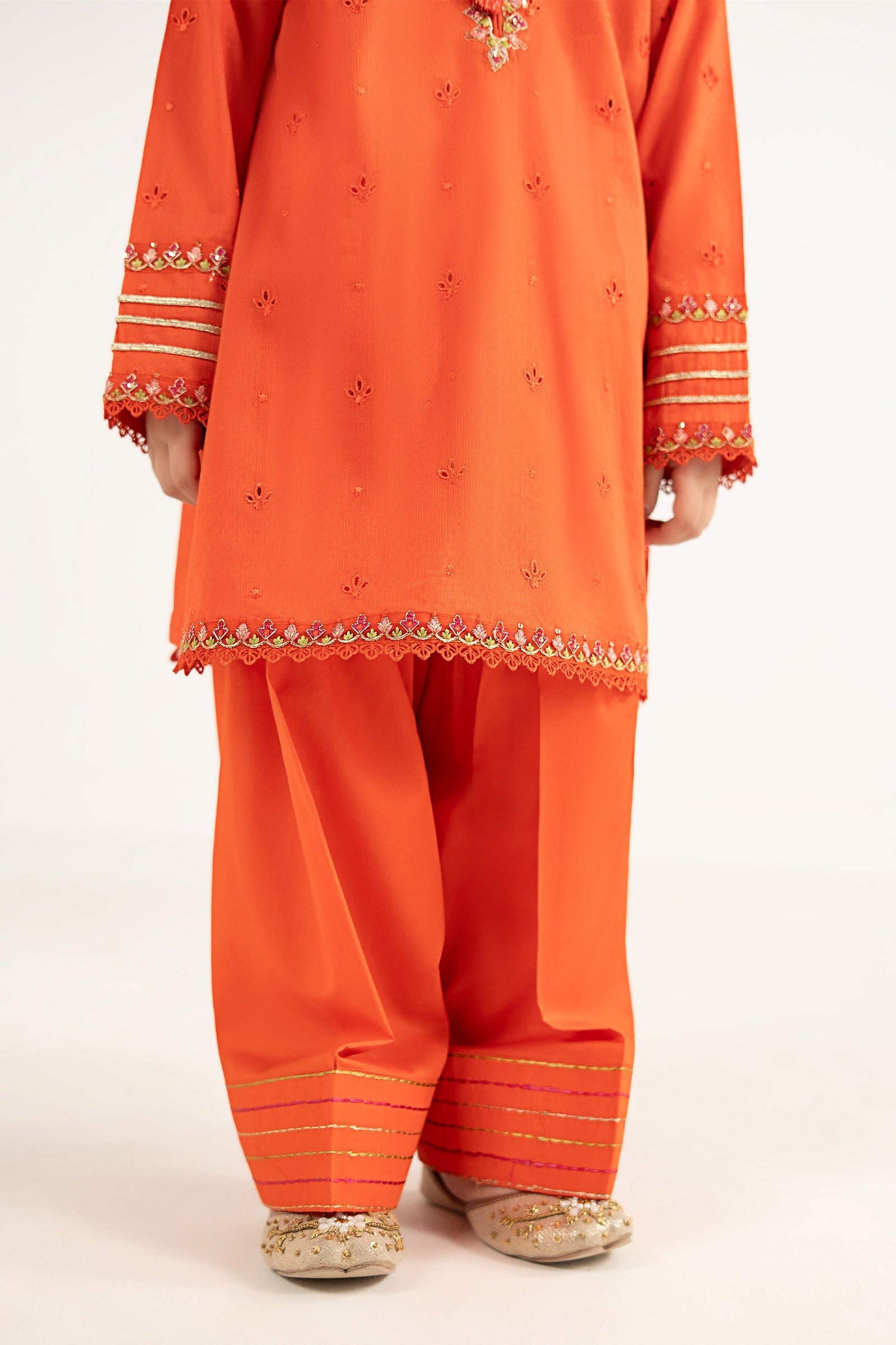 kids-clothes-mkd-ef26-48-orange by Maria B Kids - Designer Dress  - Type : KidsClothes - Available at Libasekhas UK - 100% Original 