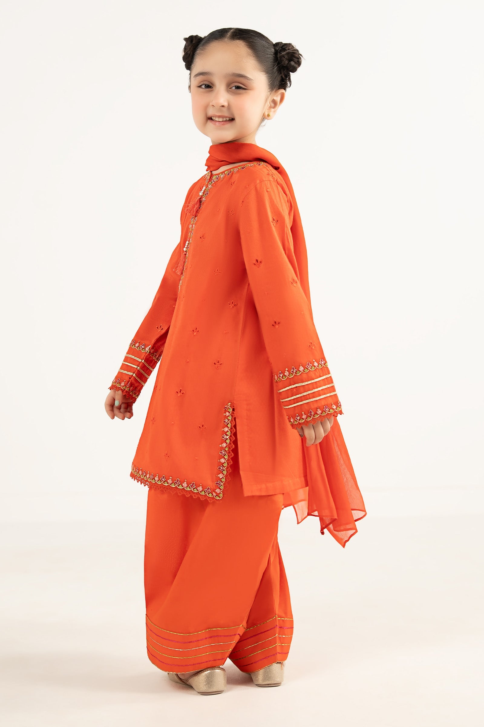 kids-clothes-mkd-ef26-48-orange by Maria B Kids - Designer Dress  - Type : KidsClothes - Available at Libasekhas UK - 100% Original 