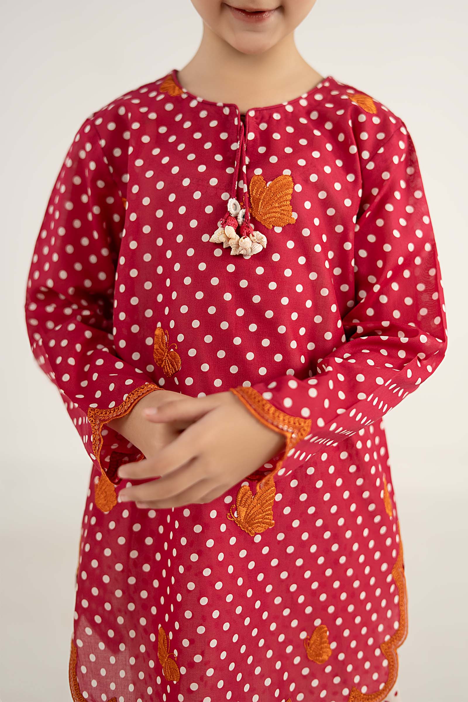 kids-clothes-mkd-ef26-50-red by Maria B Kids - Designer Dress  - Type : KidsClothes - Available at Libasekhas UK - 100% Original 