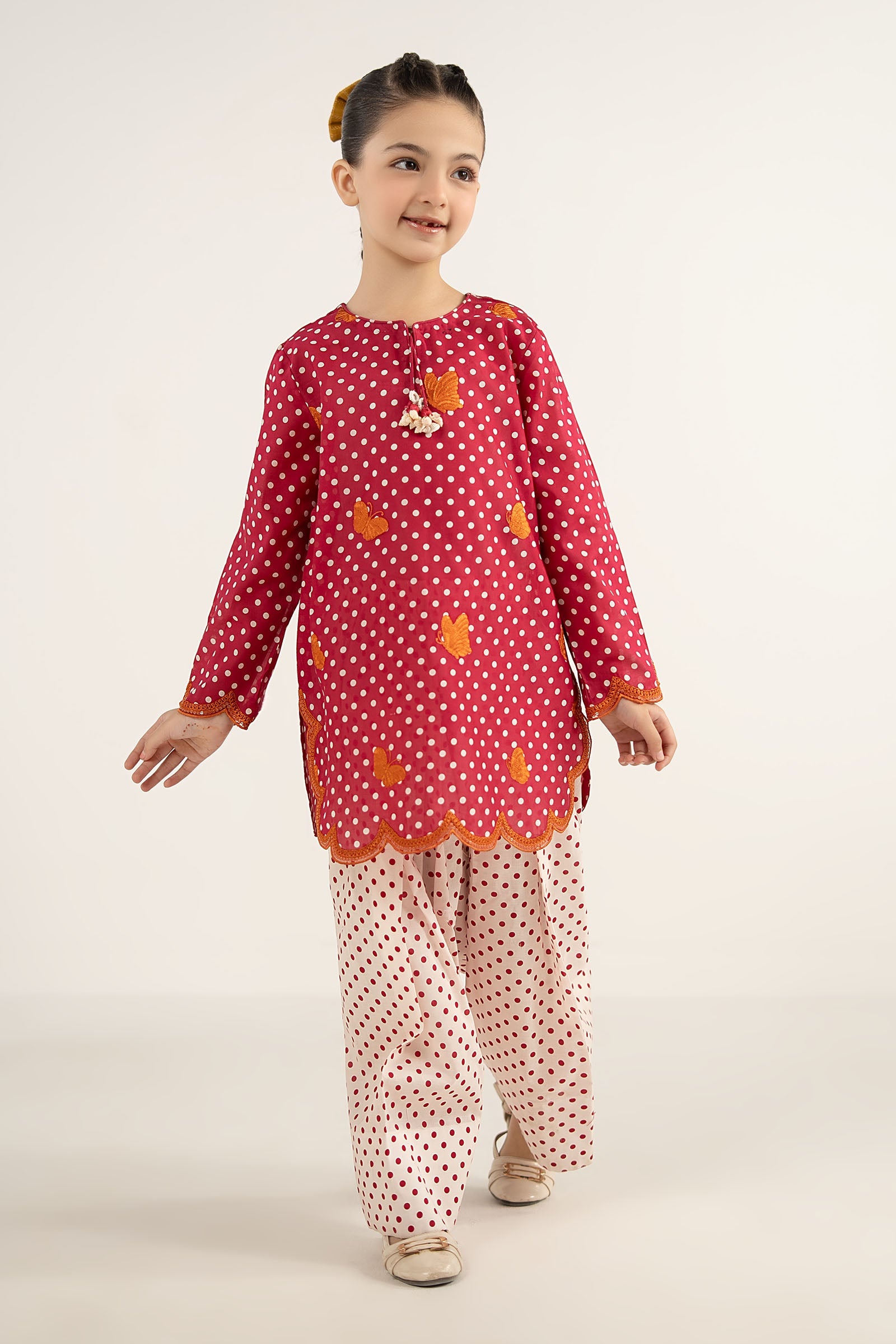 kids-clothes-mkd-ef26-50-red by Maria B Kids - Designer Dress  - Type : KidsClothes - Available at Libasekhas UK - 100% Original 