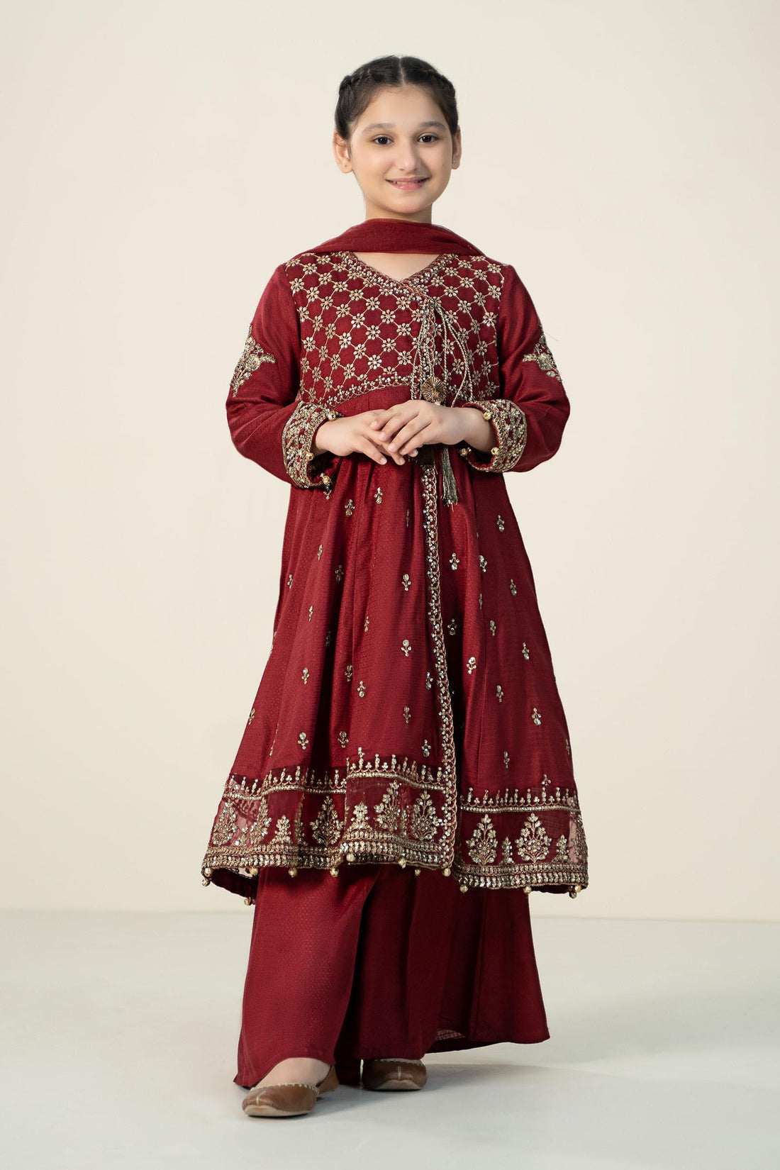Maria B | 3 Piece Embroidered Linen Suit | MKD-W24-02 - by - Libasekhas UK - Registered Vendor of : Maria B - 100% Original Designer Dresss