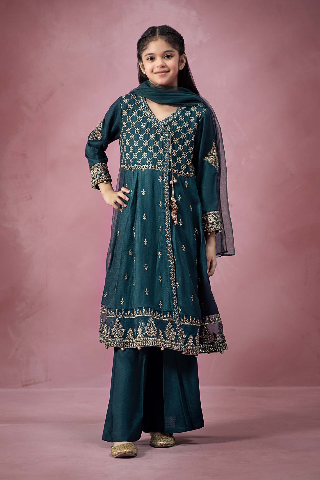 Maria B | 3 Piece Embroidered Linen Suit | MKD-W24-02 - by - Libasekhas UK - Registered Vendor of : Maria B - 100% Original Designer Dresss